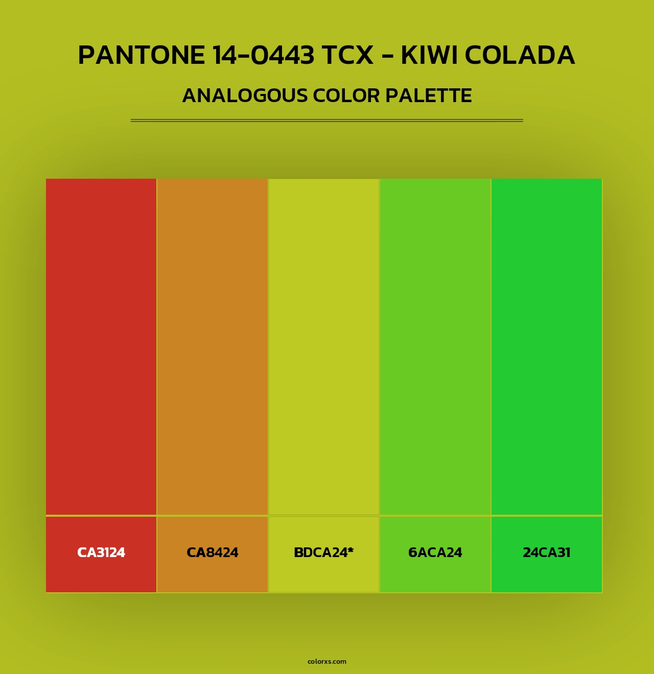 PANTONE 14-0443 TCX - Kiwi Colada - Analogous Color Palette