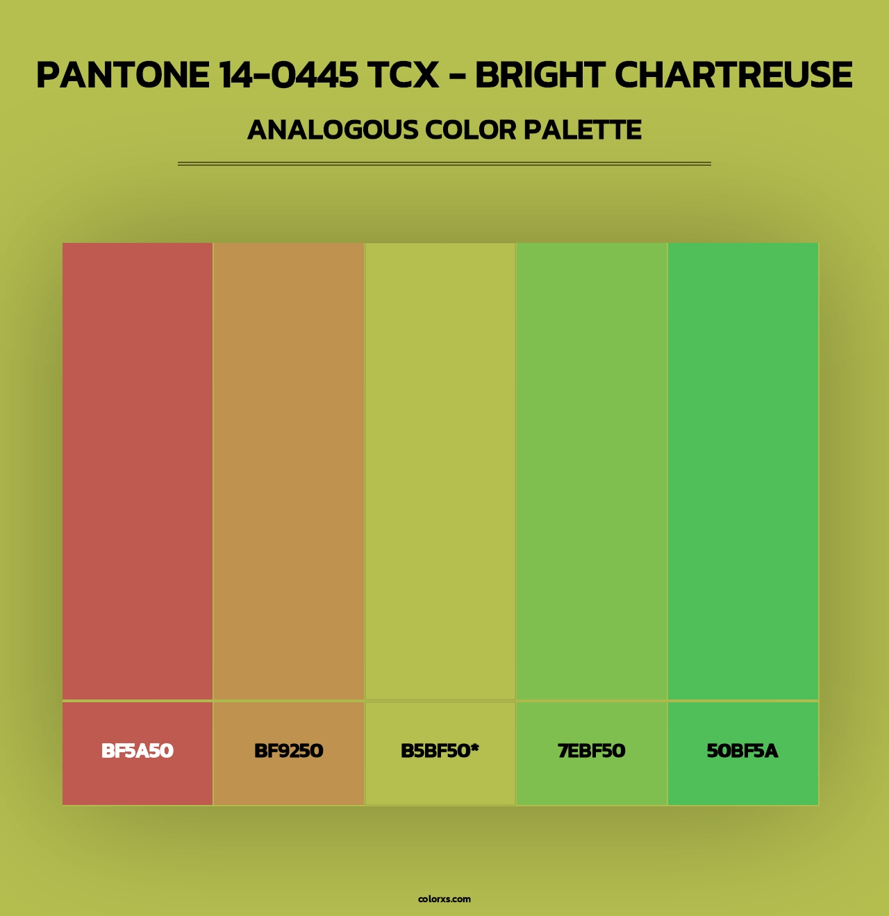 PANTONE 14-0445 TCX - Bright Chartreuse - Analogous Color Palette