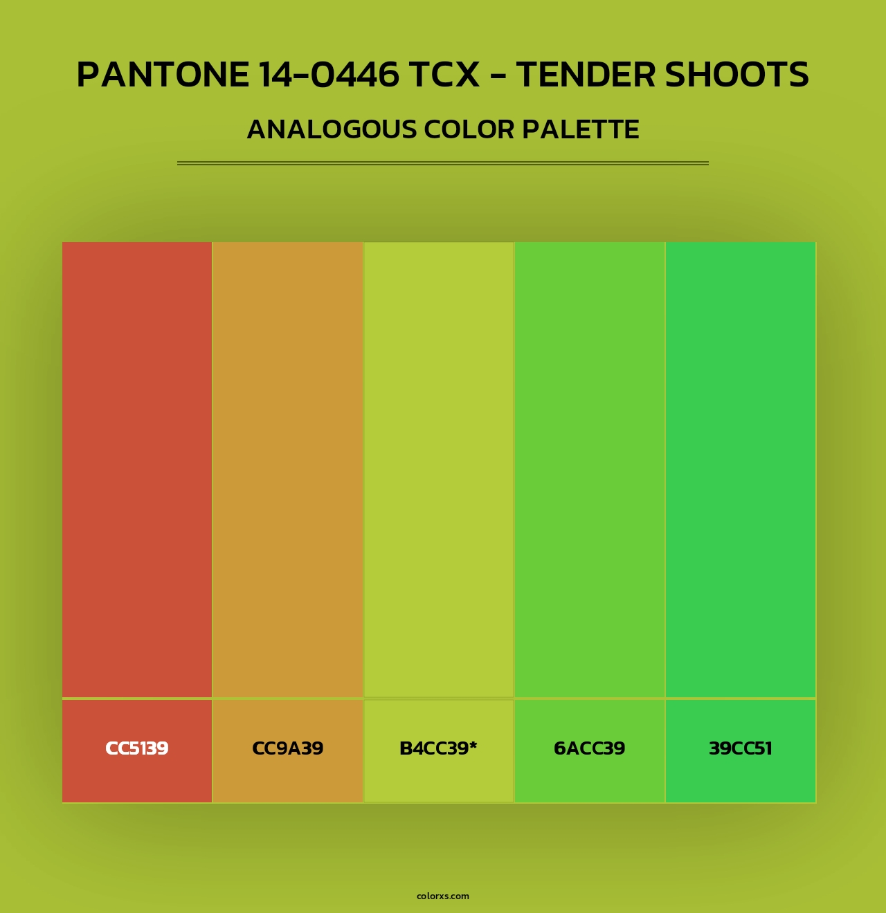 PANTONE 14-0446 TCX - Tender Shoots - Analogous Color Palette