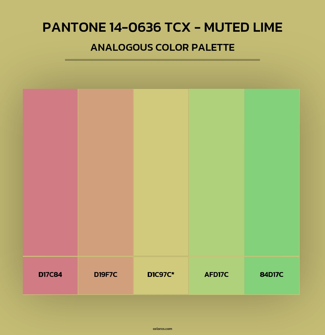 PANTONE 14-0636 TCX - Muted Lime - Analogous Color Palette