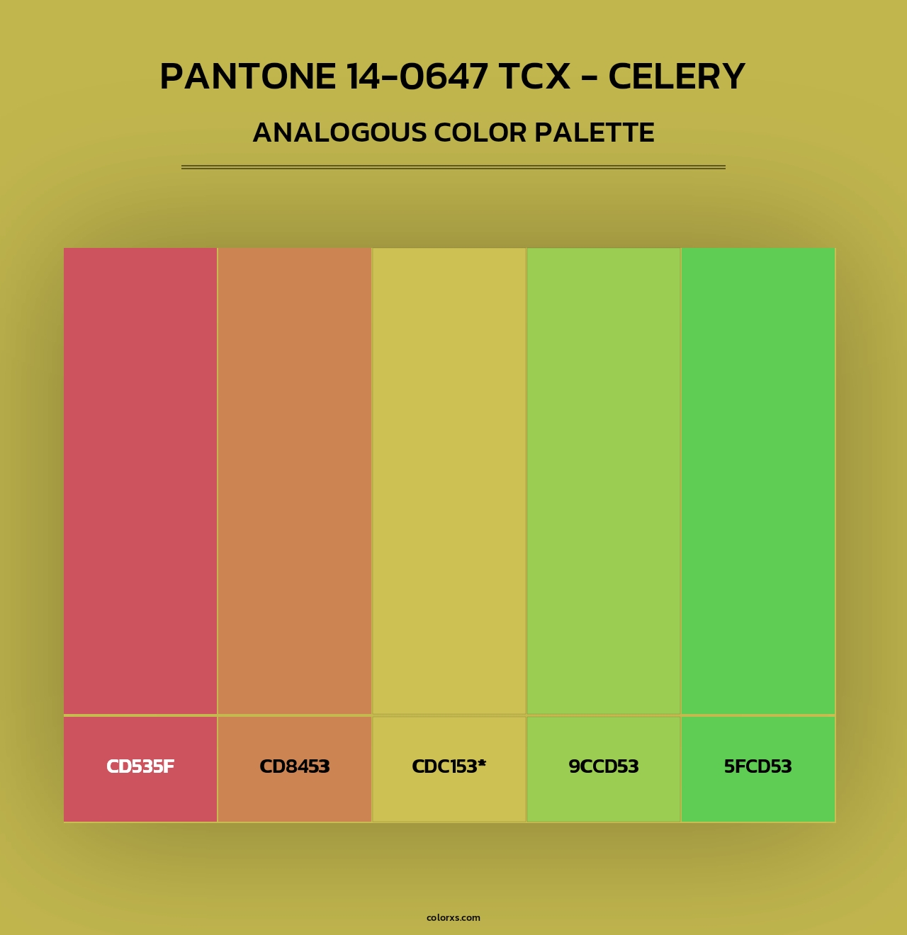 PANTONE 14-0647 TCX - Celery - Analogous Color Palette