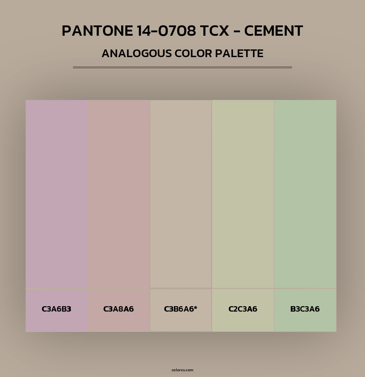 PANTONE 14-0708 TCX - Cement - Analogous Color Palette