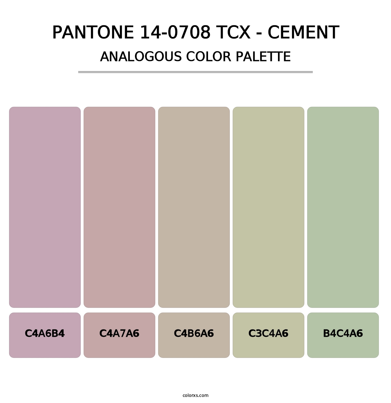 PANTONE 14-0708 TCX - Cement - Analogous Color Palette