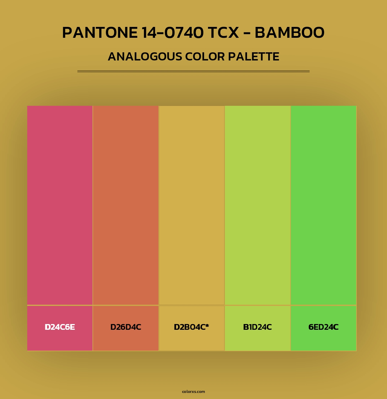 PANTONE 14-0740 TCX - Bamboo - Analogous Color Palette