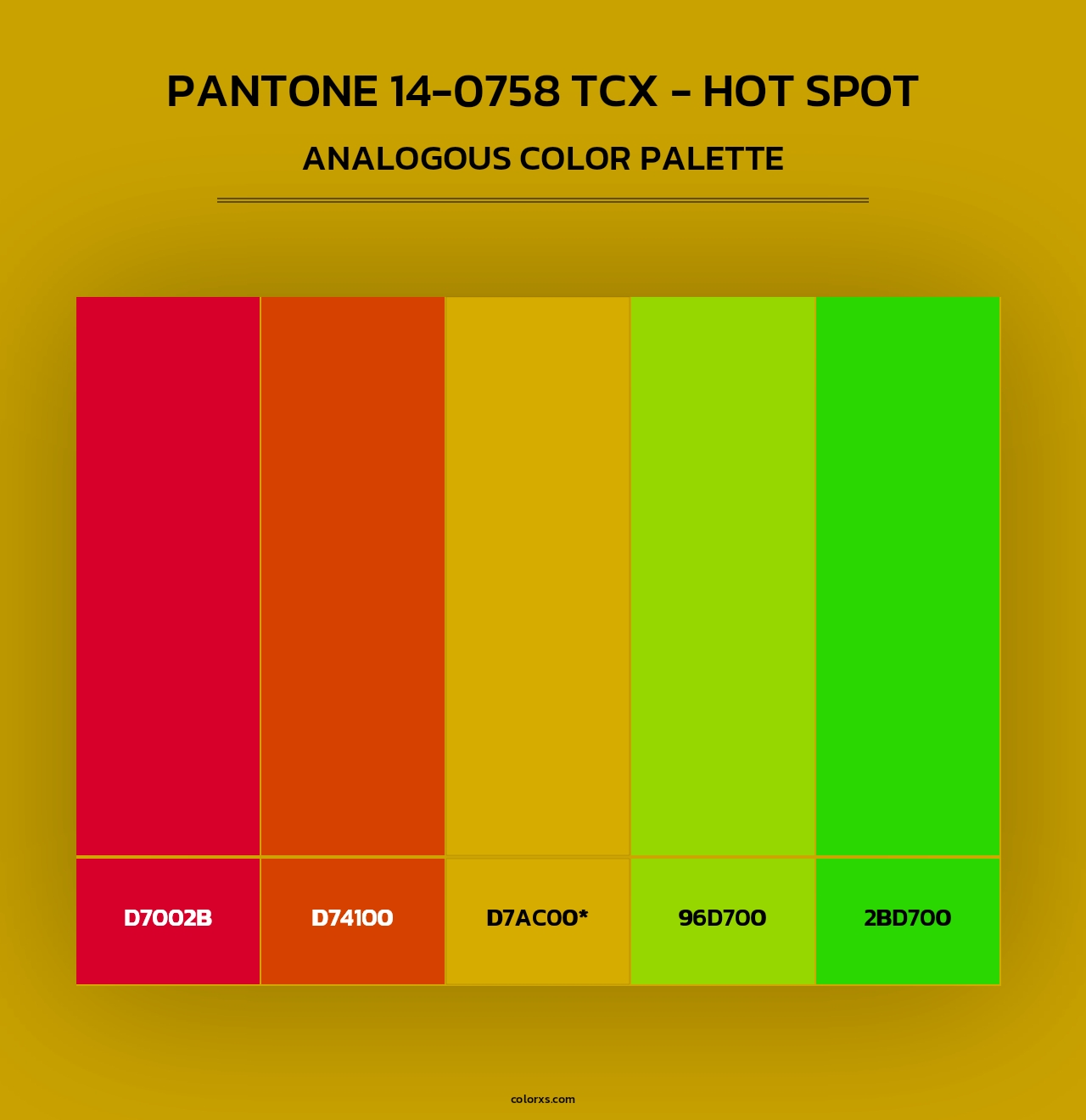 PANTONE 14-0758 TCX - Hot Spot - Analogous Color Palette