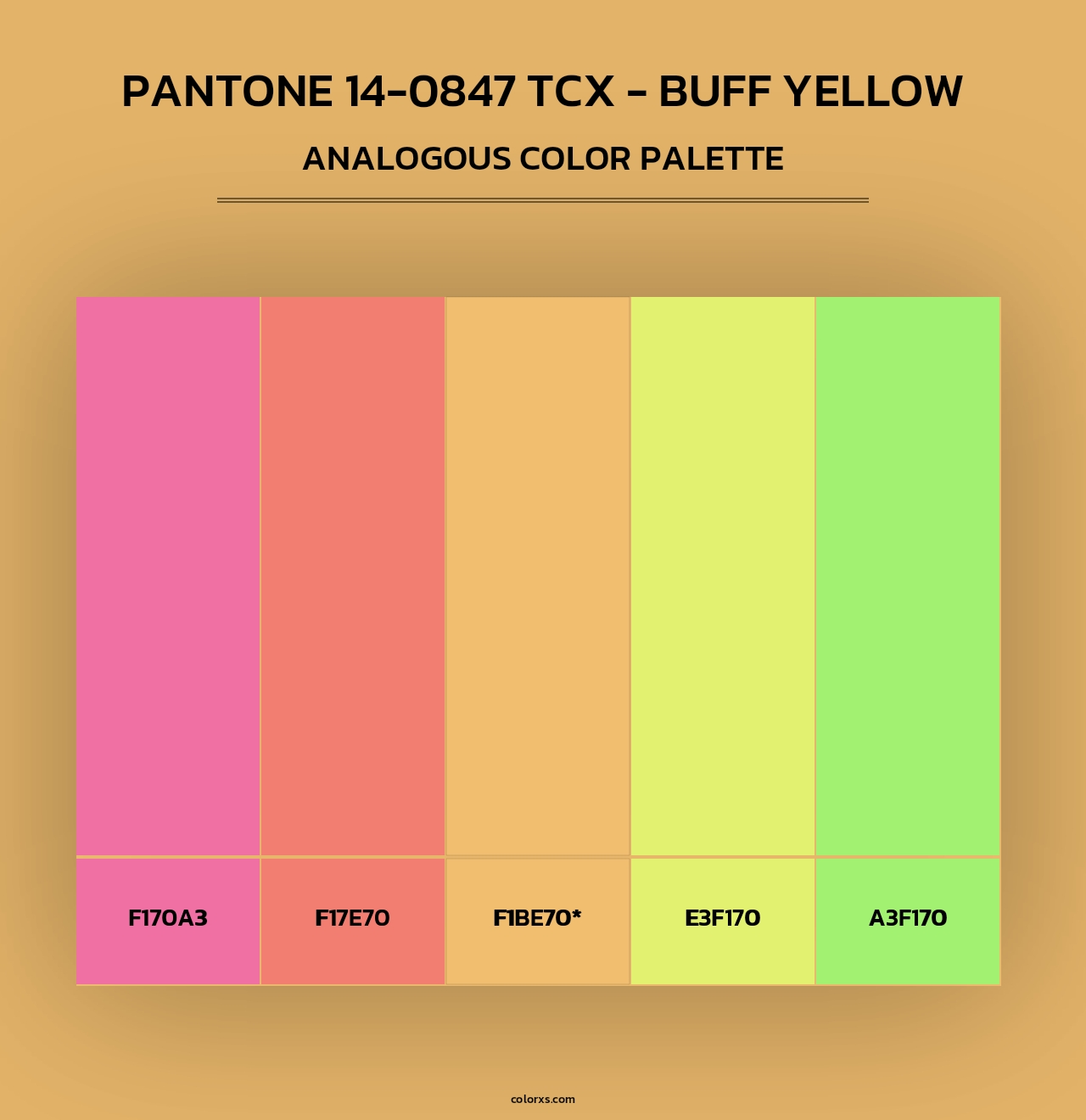 Pantone 14-0847 TCX - Buff Yellow - Analogous Color Palette