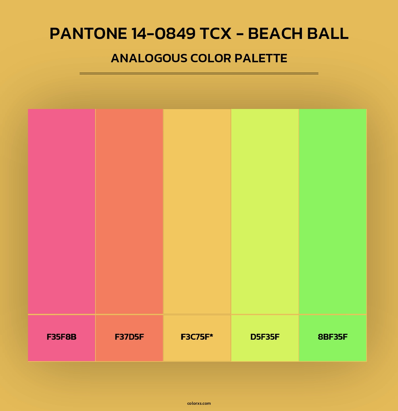 PANTONE 14-0849 TCX - Beach Ball - Analogous Color Palette