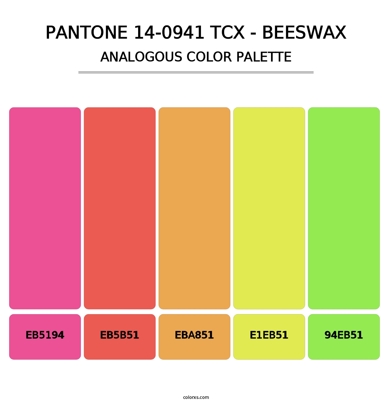 PANTONE 14-0941 TCX - Beeswax - Analogous Color Palette