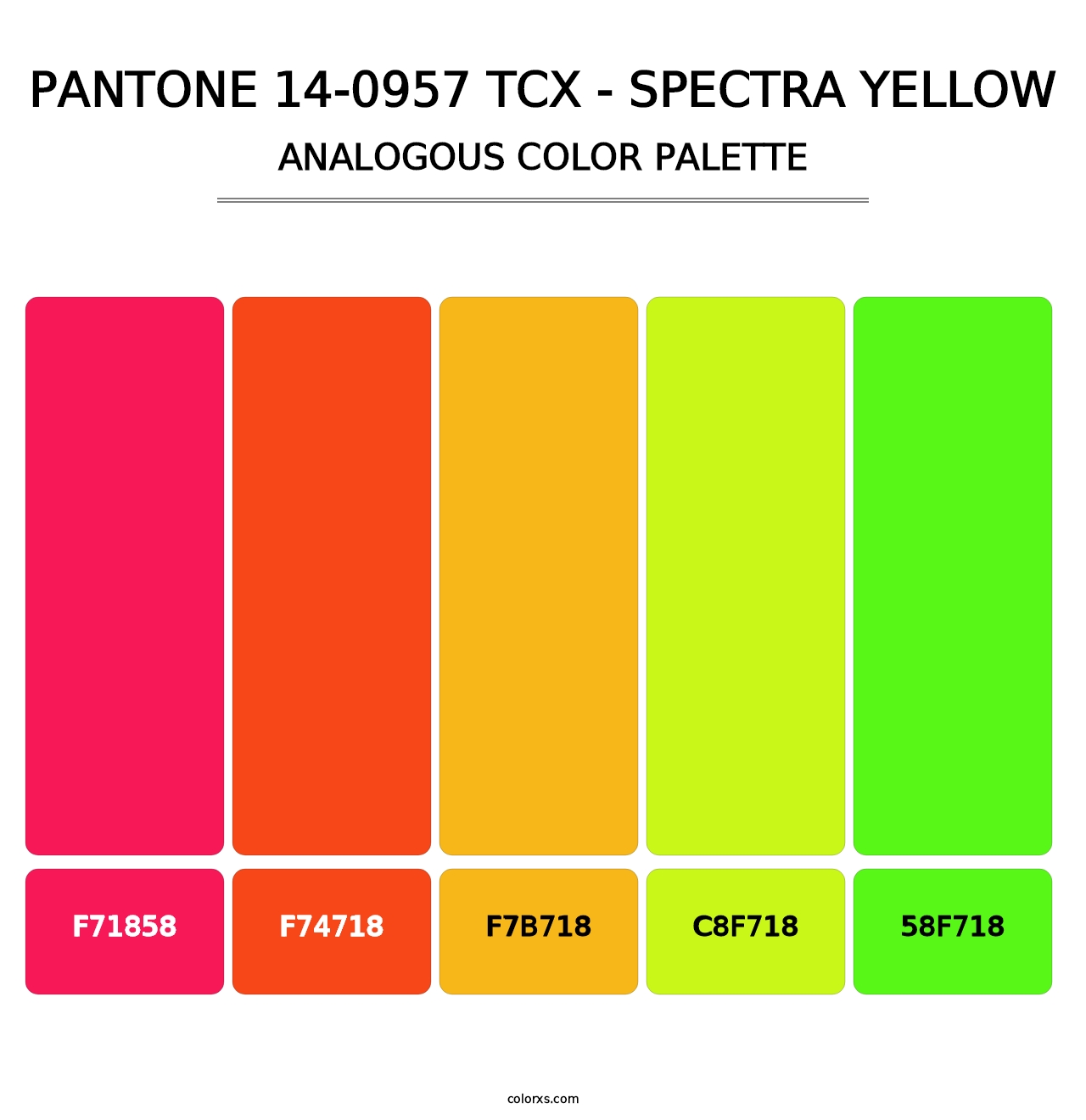 PANTONE 14-0957 TCX - Spectra Yellow - Analogous Color Palette