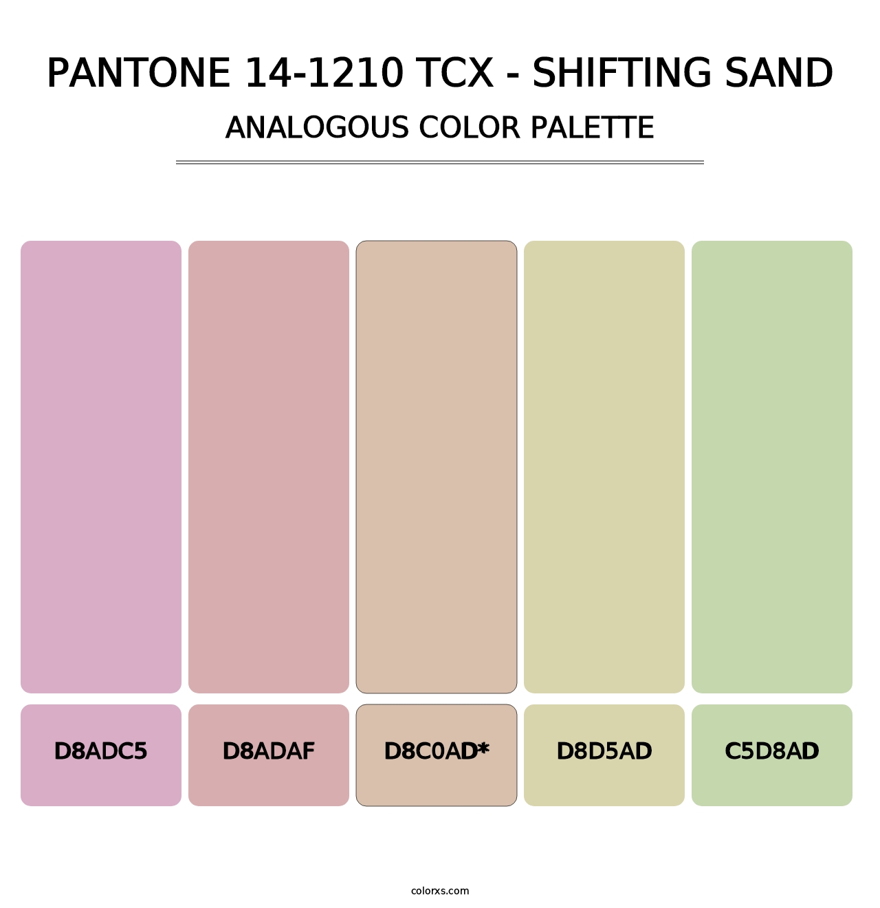 PANTONE 14-1210 TCX - Shifting Sand - Analogous Color Palette
