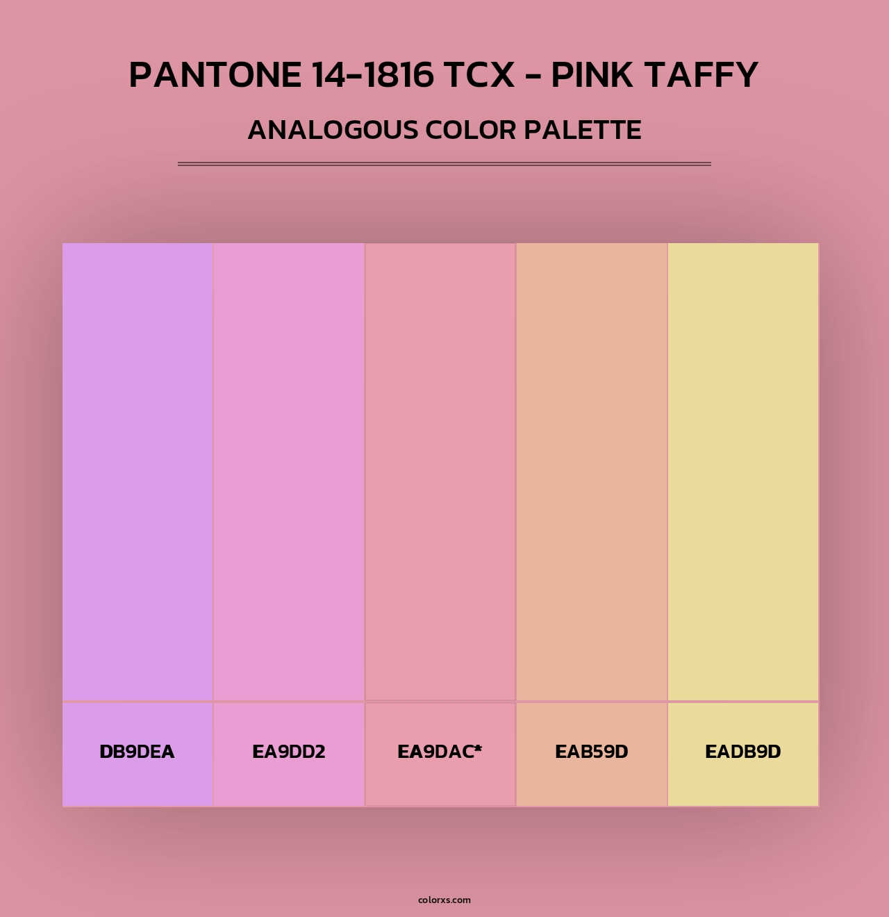 PANTONE 14-1816 TCX - Pink Taffy - Analogous Color Palette