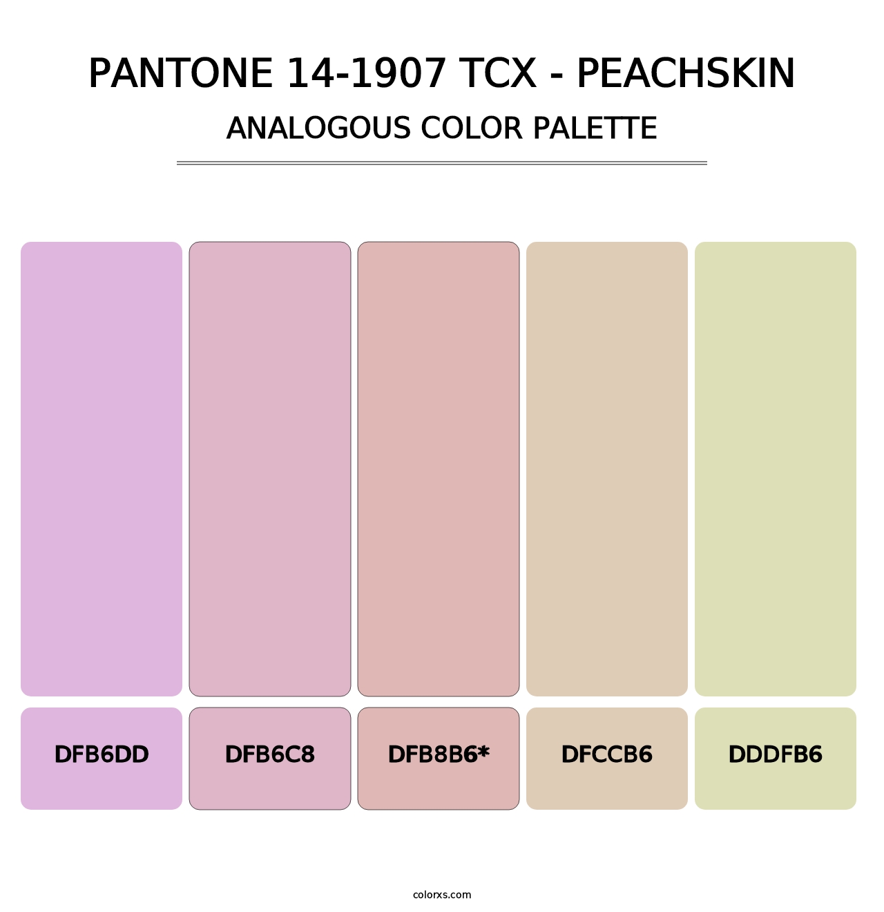 PANTONE 14-1907 TCX - Peachskin - Analogous Color Palette