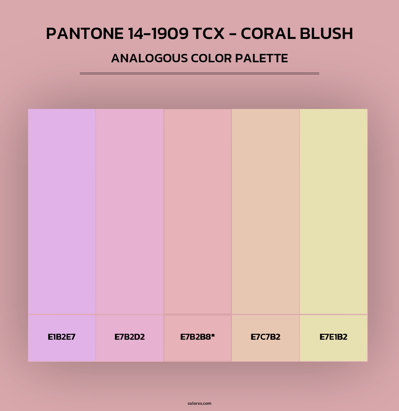 Pantone 14-1909 TCX - Coral Blush - Analogous Color Palette