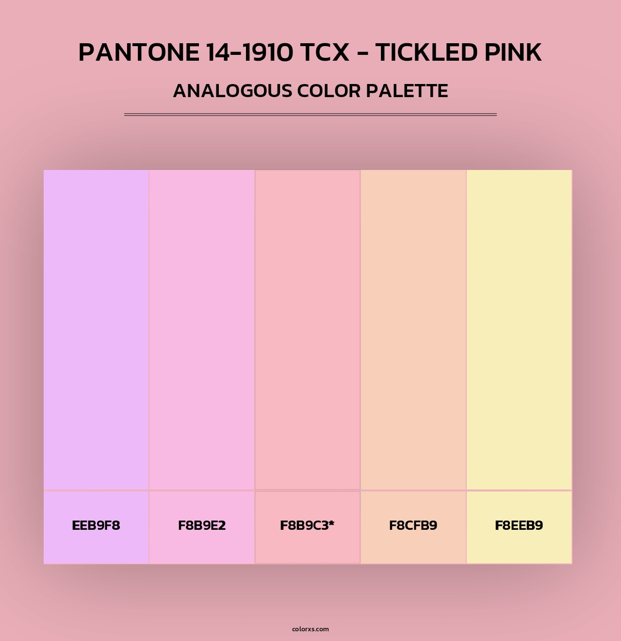 Pantone 14-1910 TCX - Tickled Pink - Analogous Color Palette