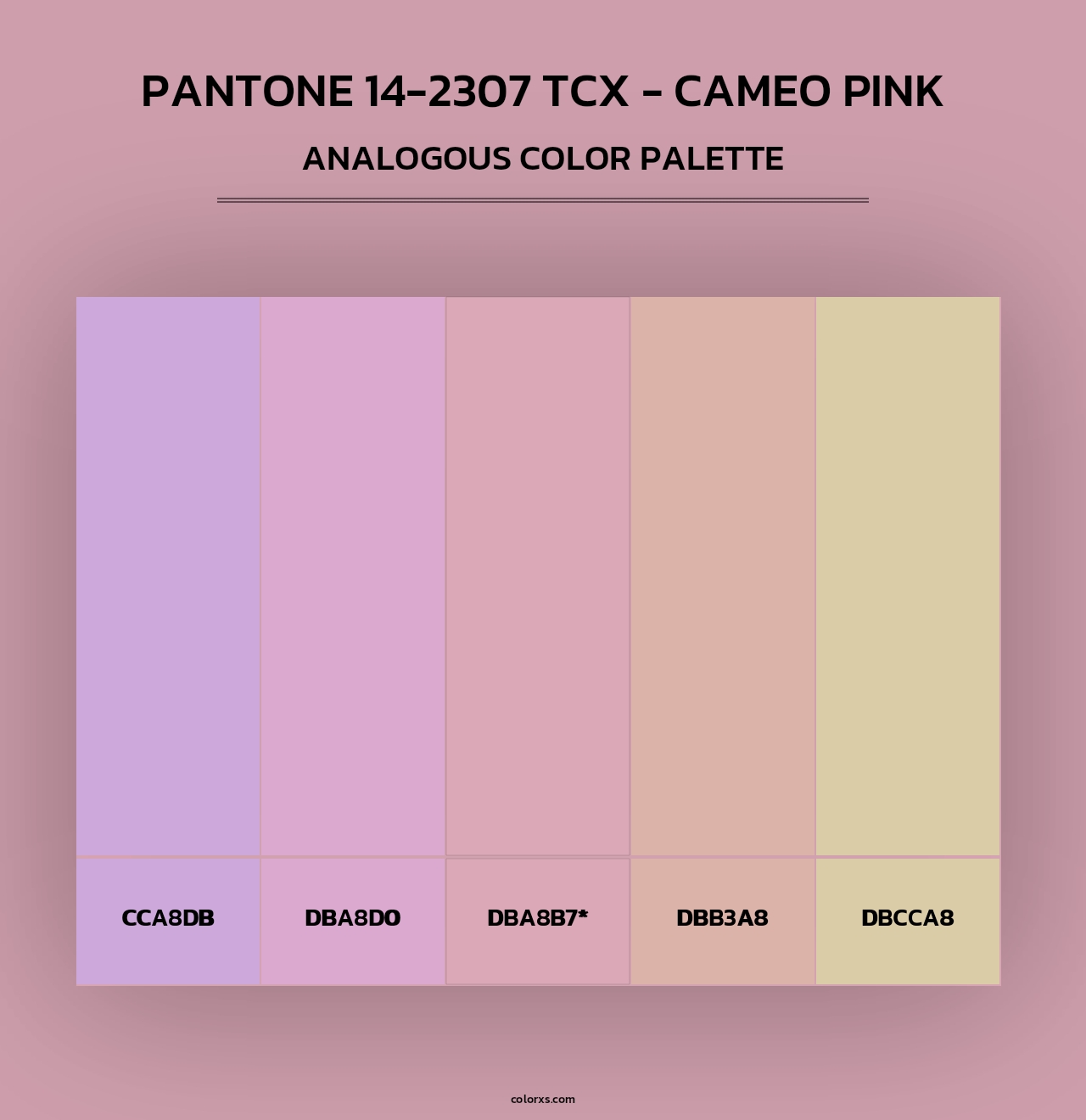 PANTONE 14-2307 TCX - Cameo Pink - Analogous Color Palette
