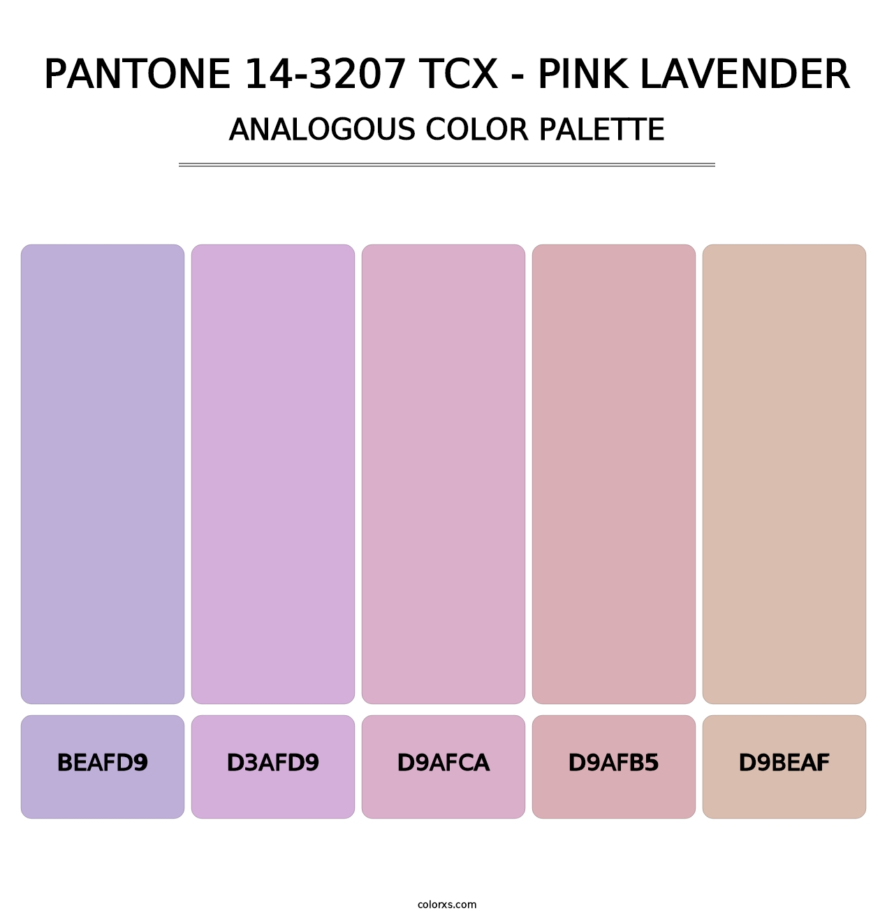 PANTONE 14-3207 TCX - Pink Lavender - Analogous Color Palette