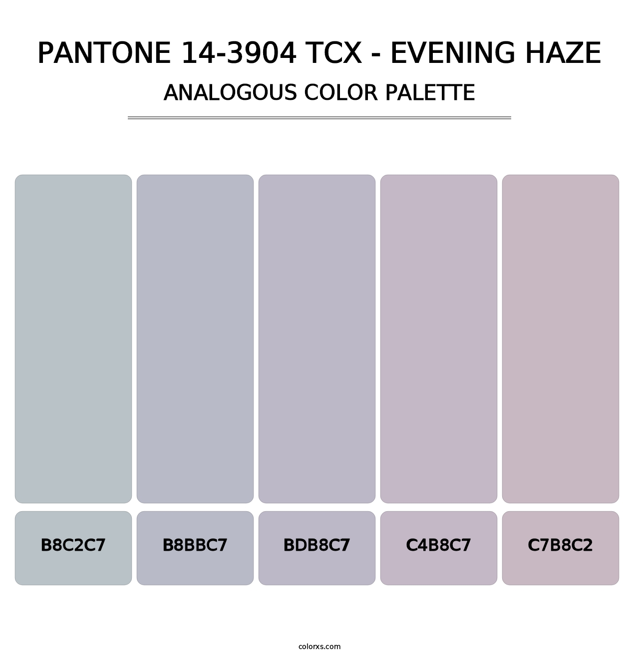 PANTONE 14-3904 TCX - Evening Haze - Analogous Color Palette
