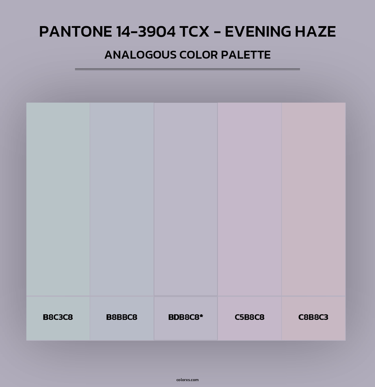 PANTONE 14-3904 TCX - Evening Haze - Analogous Color Palette