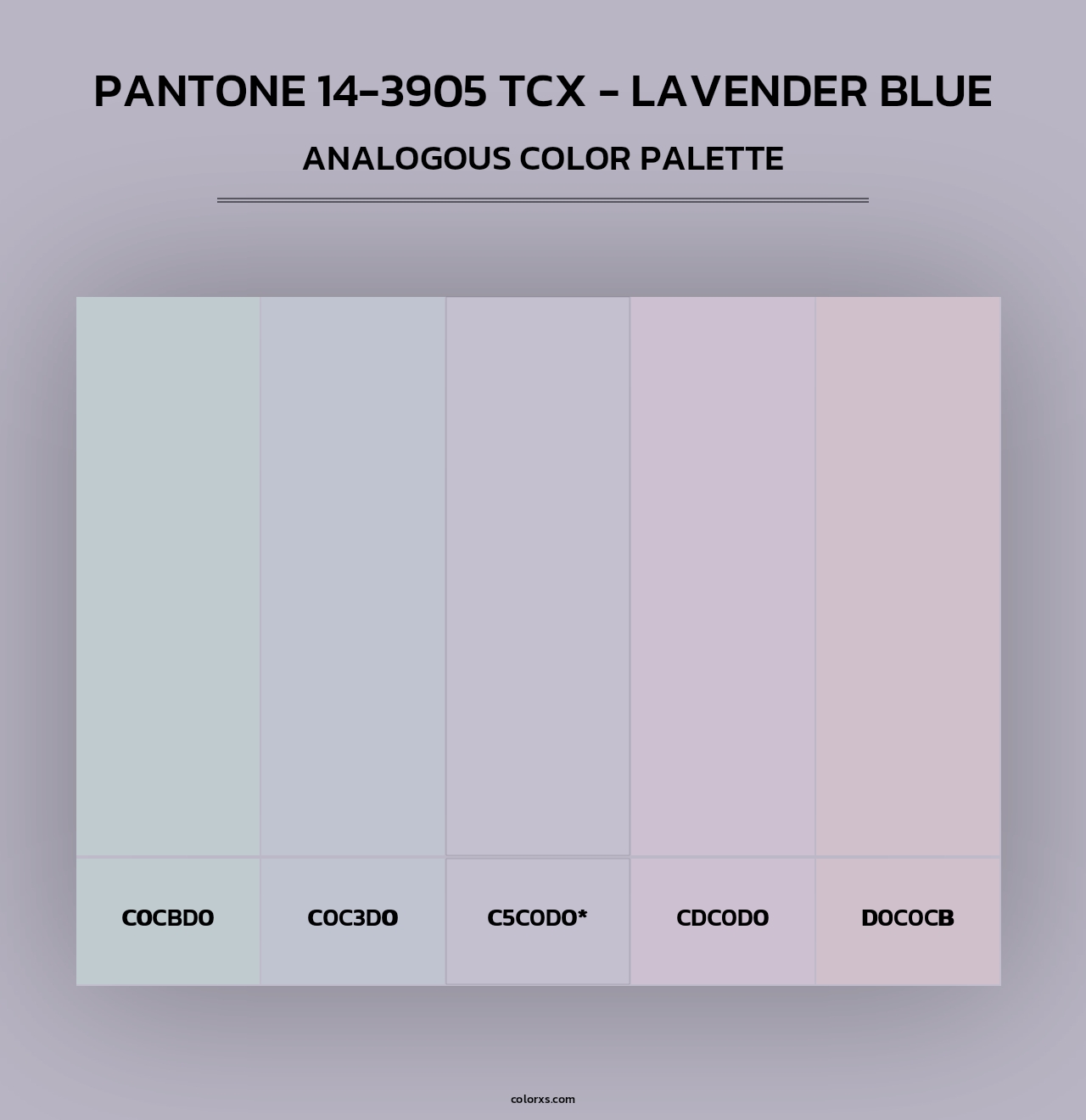 PANTONE 14-3905 TCX - Lavender Blue - Analogous Color Palette