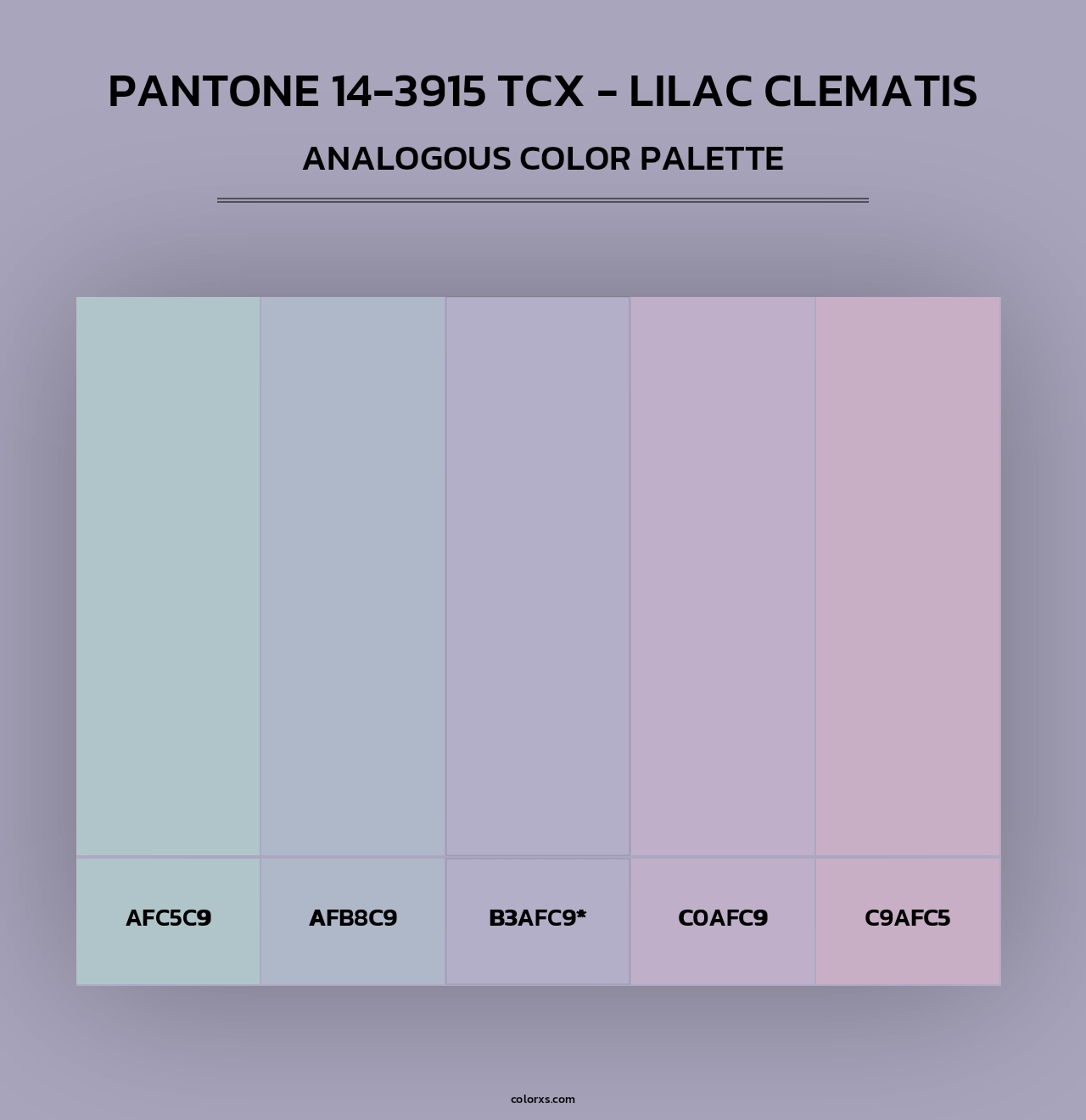 PANTONE 14-3915 TCX - Lilac Clematis - Analogous Color Palette