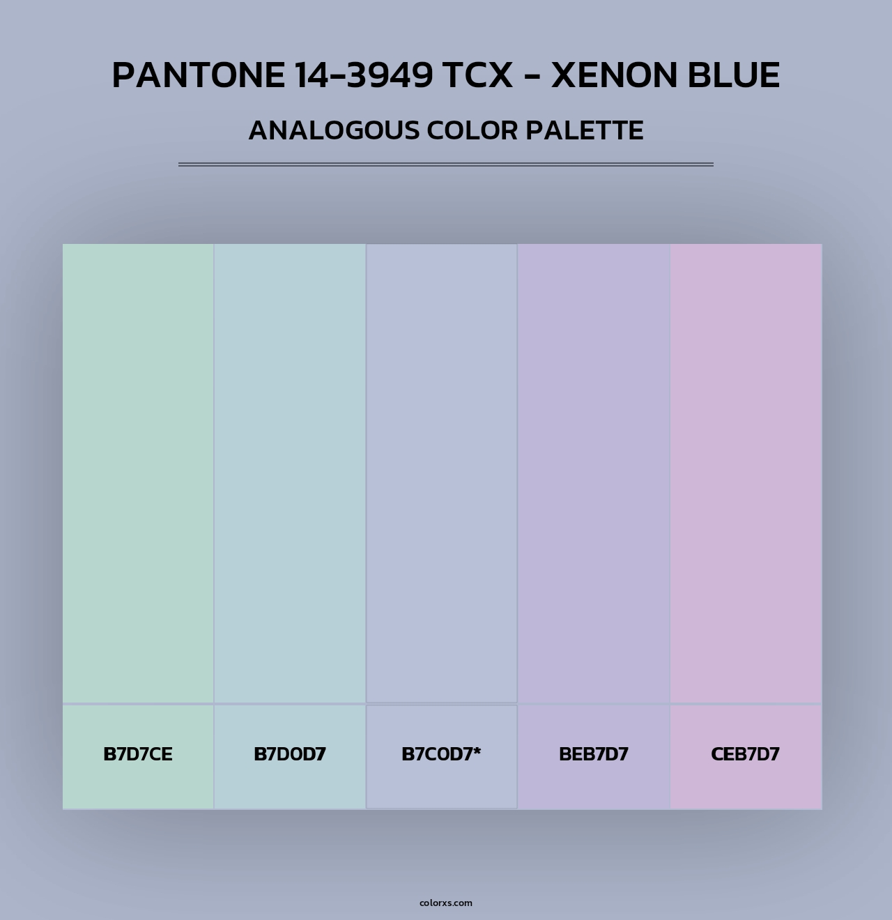 PANTONE 14-3949 TCX - Xenon Blue - Analogous Color Palette