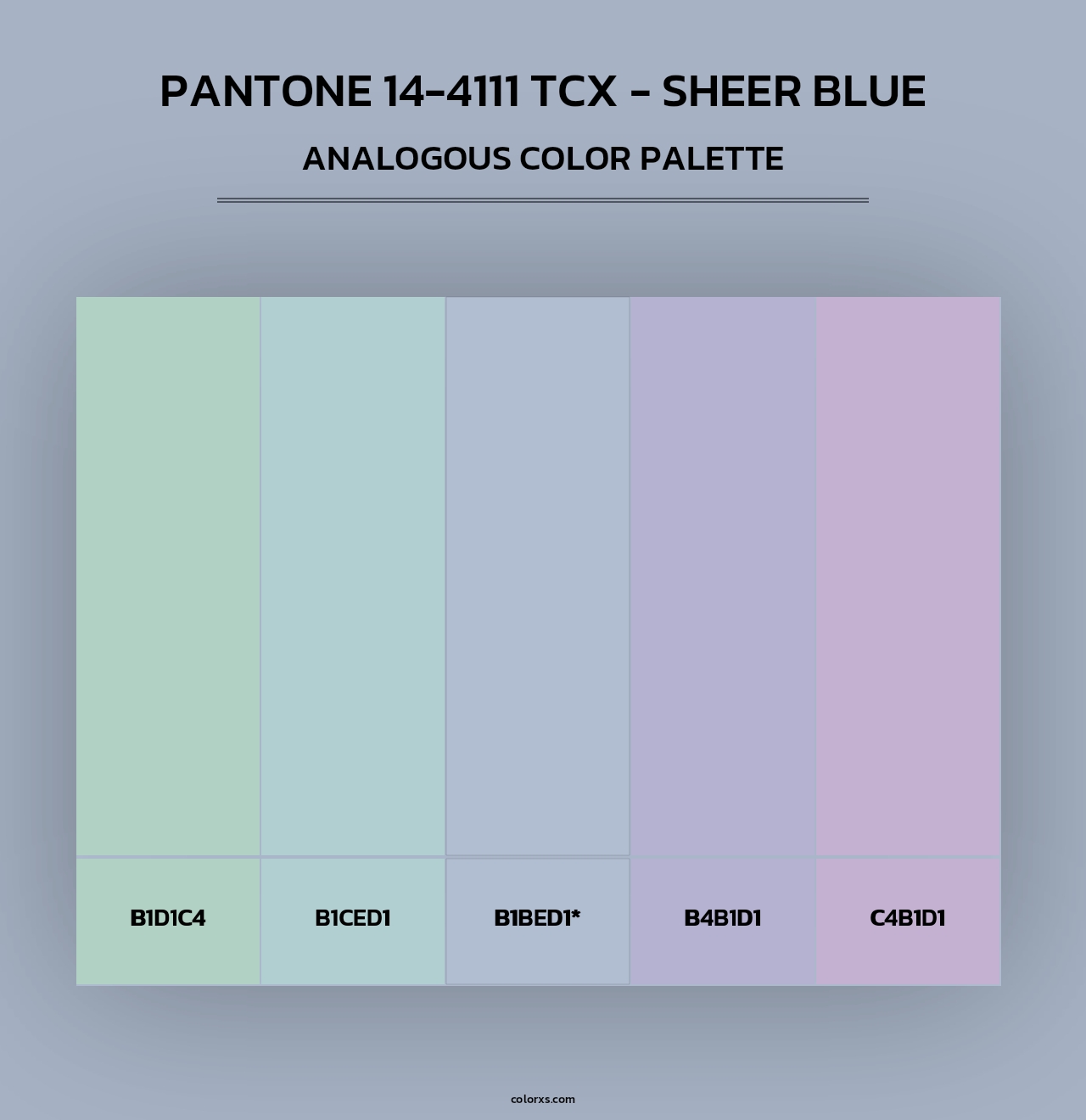 Pantone 14-4111 TCX - Sheer Blue - Analogous Color Palette
