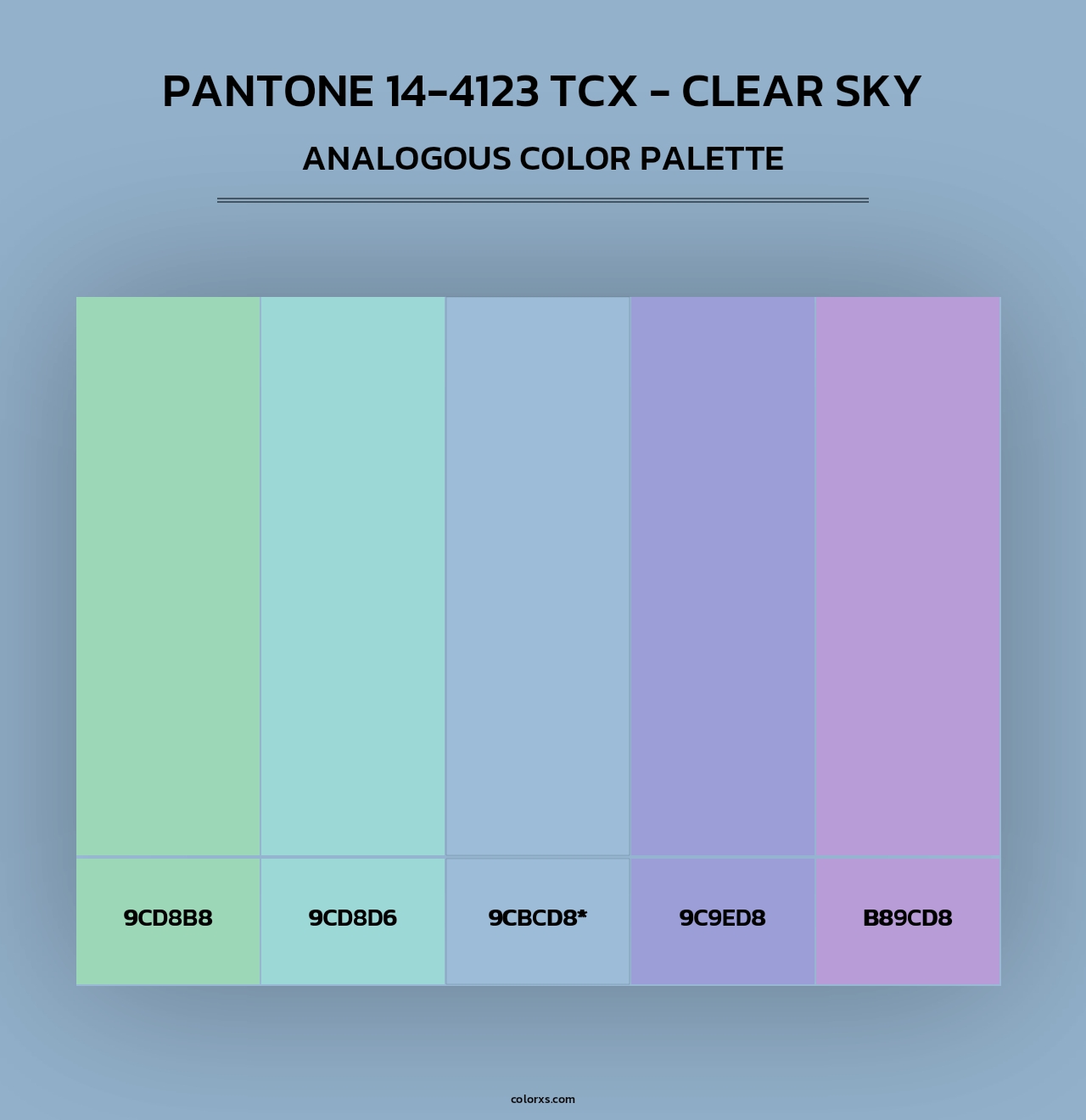 PANTONE 14-4123 TCX - Clear Sky - Analogous Color Palette