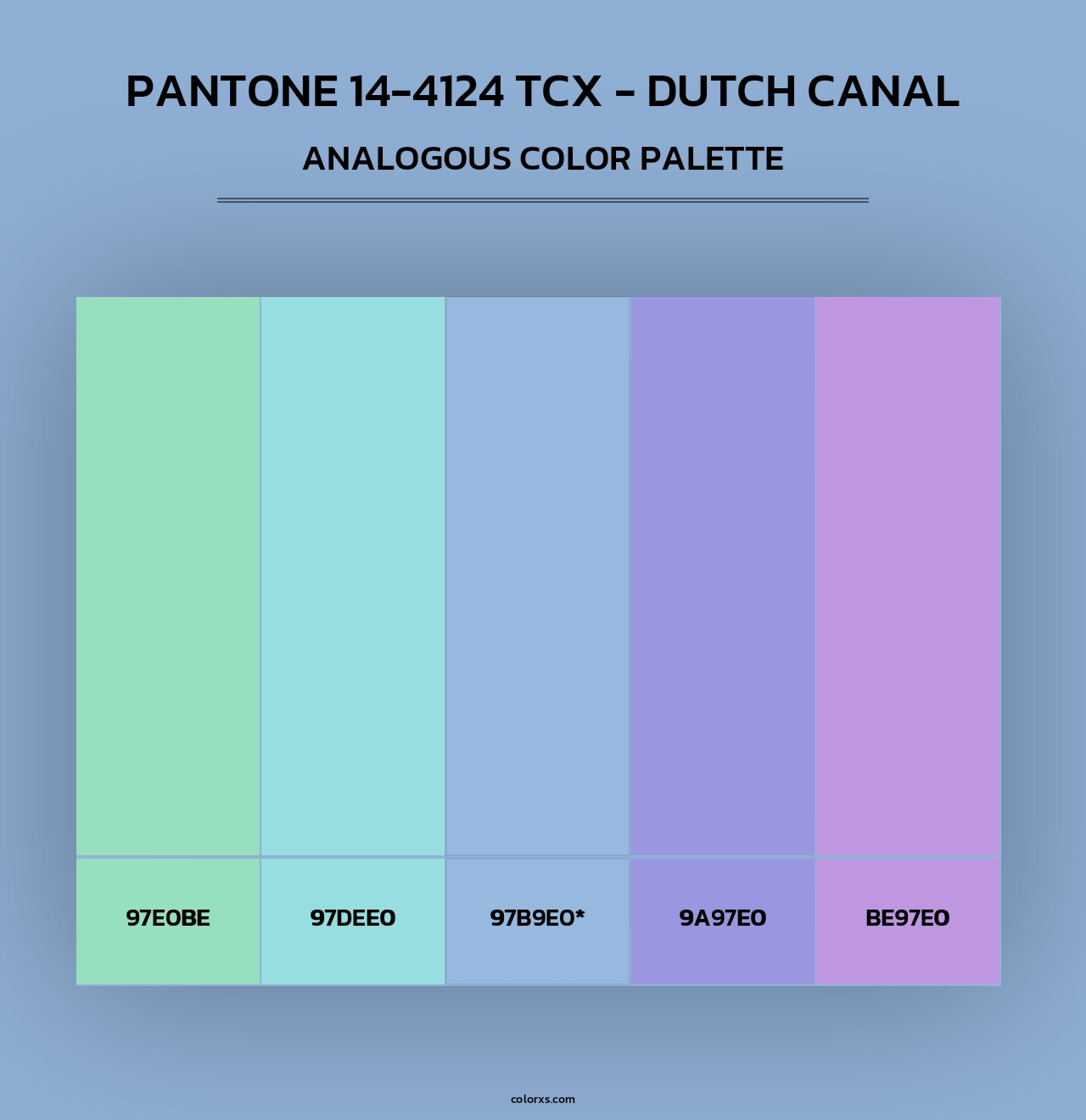 Pantone 14-4124 TCX - Dutch Canal - Analogous Color Palette