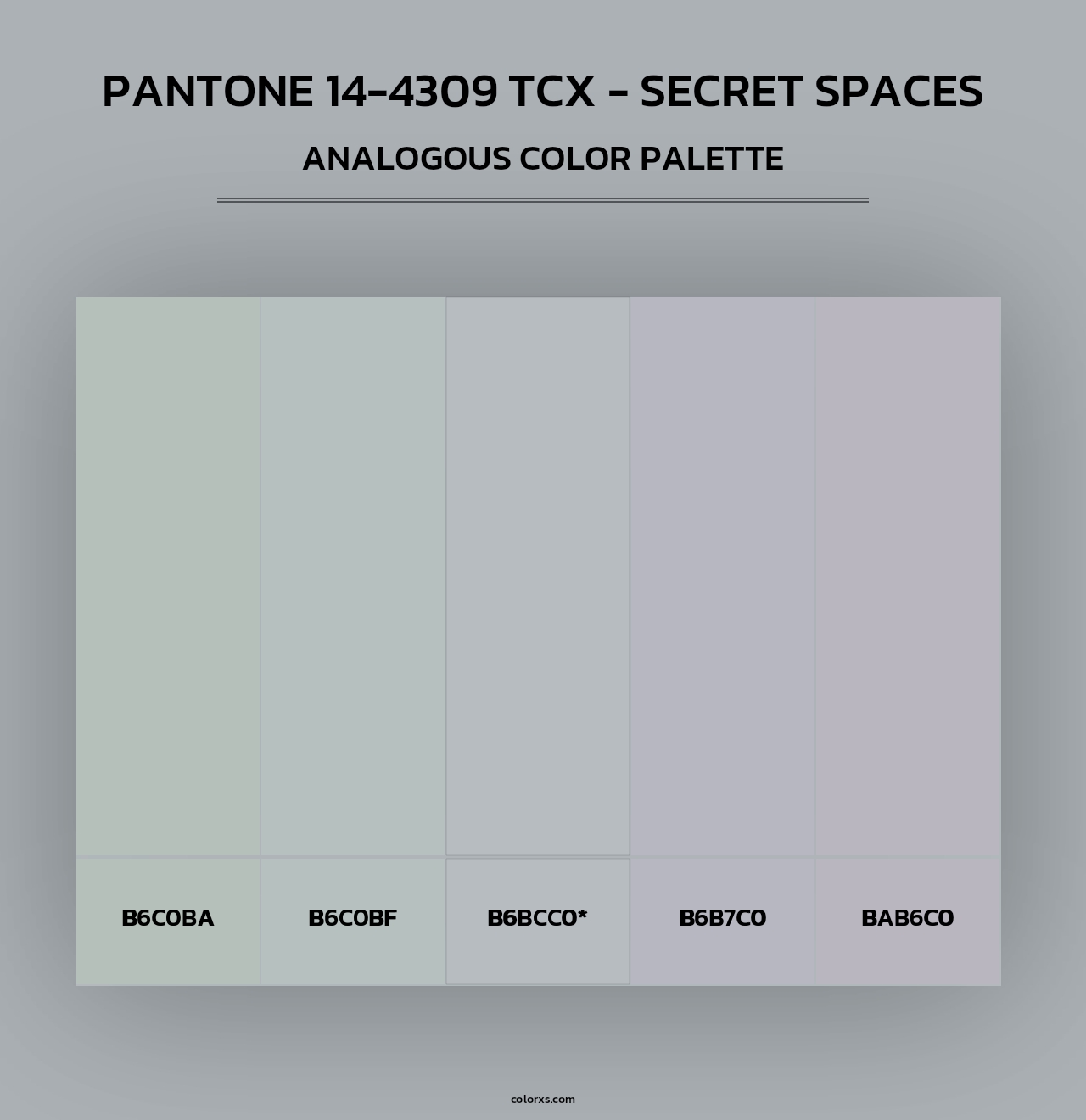 PANTONE 14-4309 TCX - Secret Spaces - Analogous Color Palette