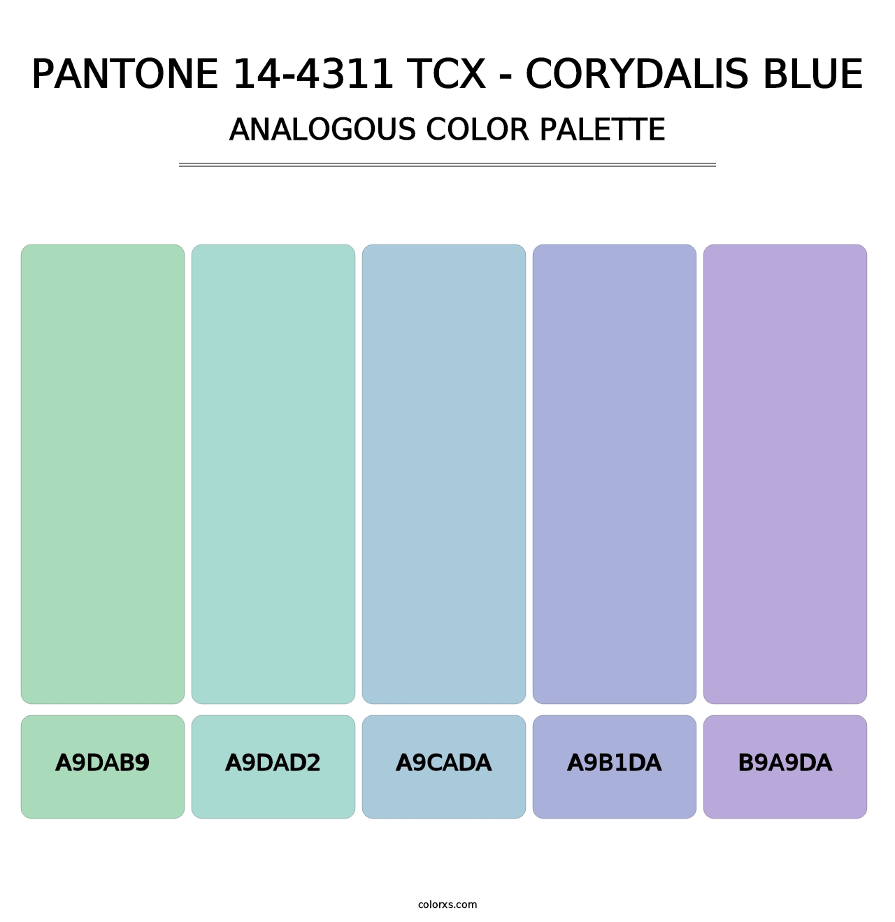 PANTONE 14-4311 TCX - Corydalis Blue - Analogous Color Palette