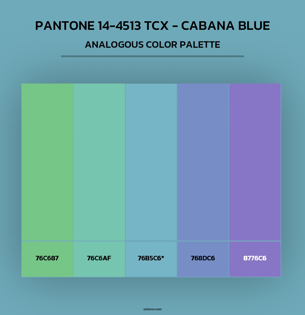 PANTONE 14-4513 TCX - Cabana Blue - Analogous Color Palette