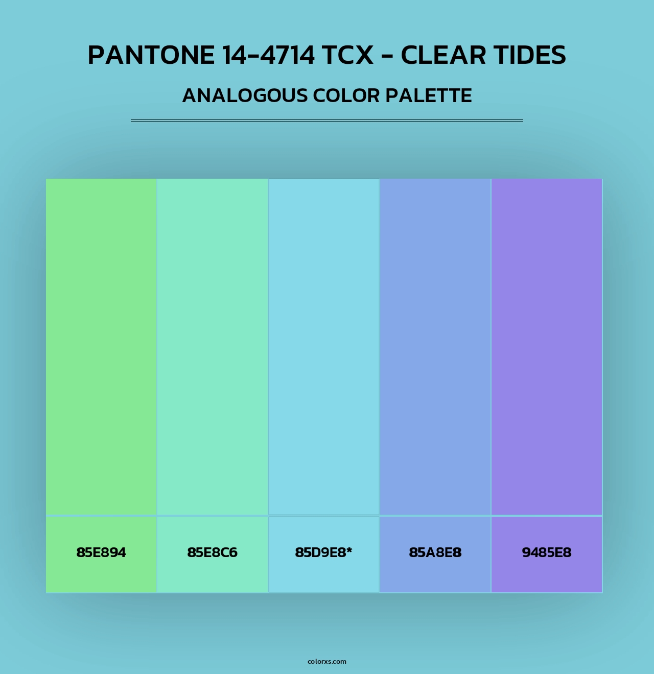 Pantone 14-4714 TCX - Clear Tides - Analogous Color Palette