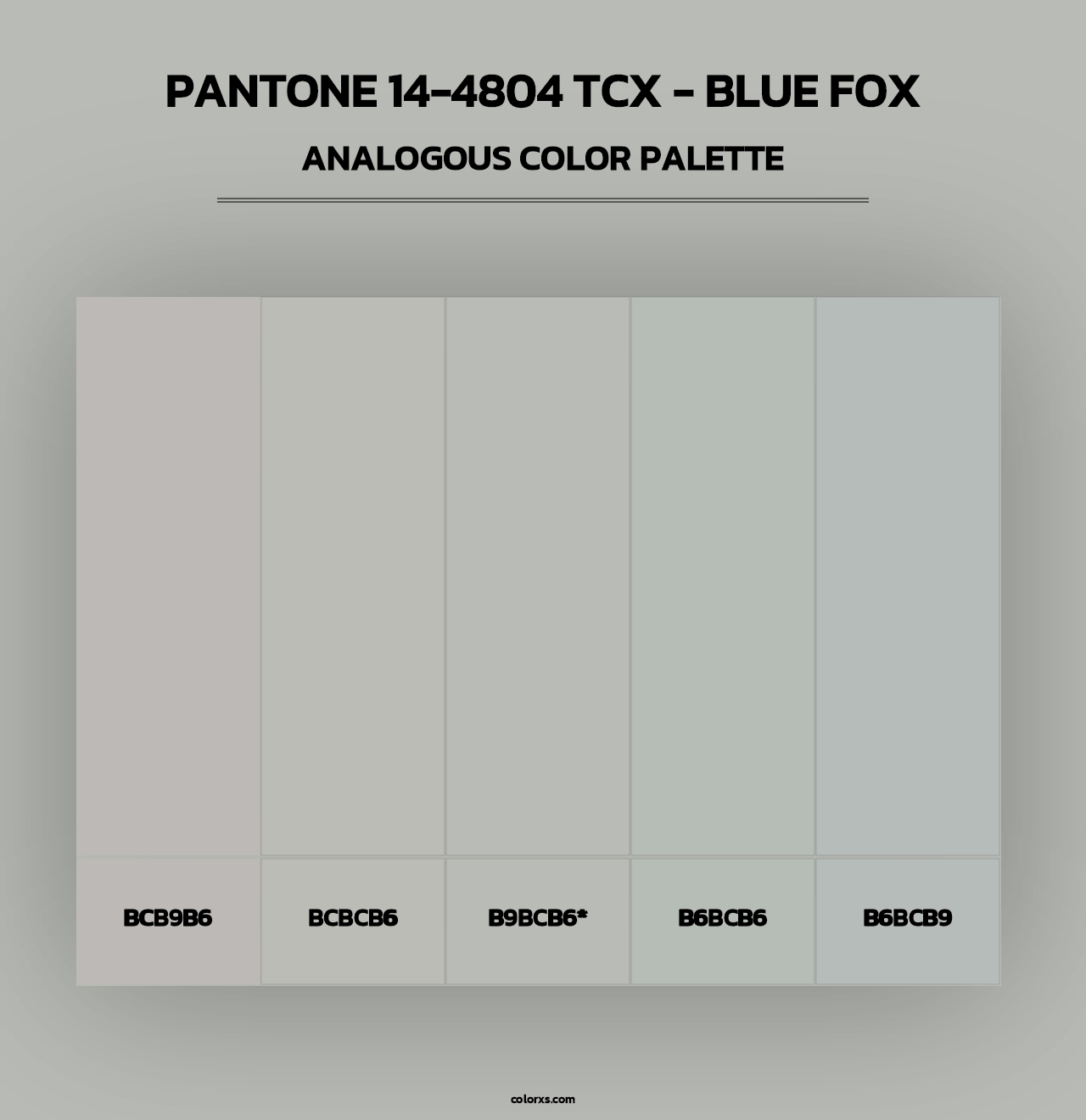 PANTONE 14-4804 TCX - Blue Fox - Analogous Color Palette