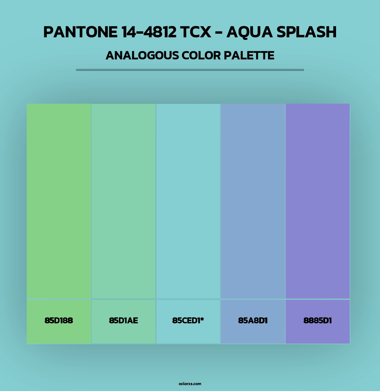 PANTONE 14-4812 TCX - Aqua Splash - Analogous Color Palette
