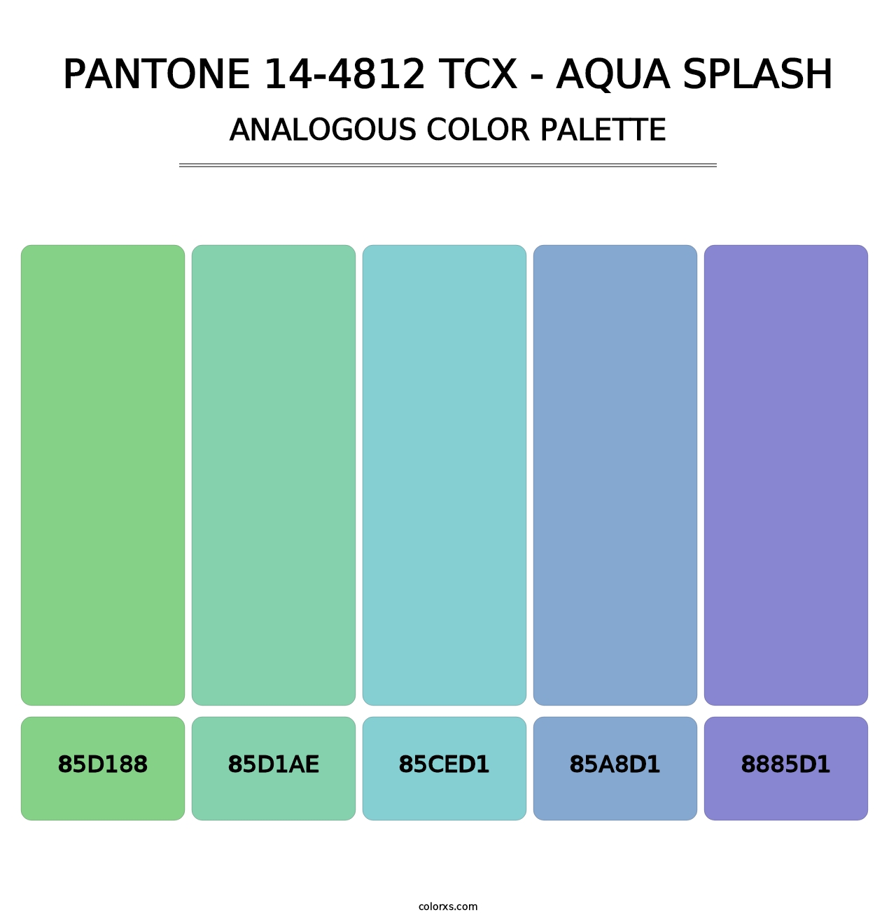 PANTONE 14-4812 TCX - Aqua Splash - Analogous Color Palette