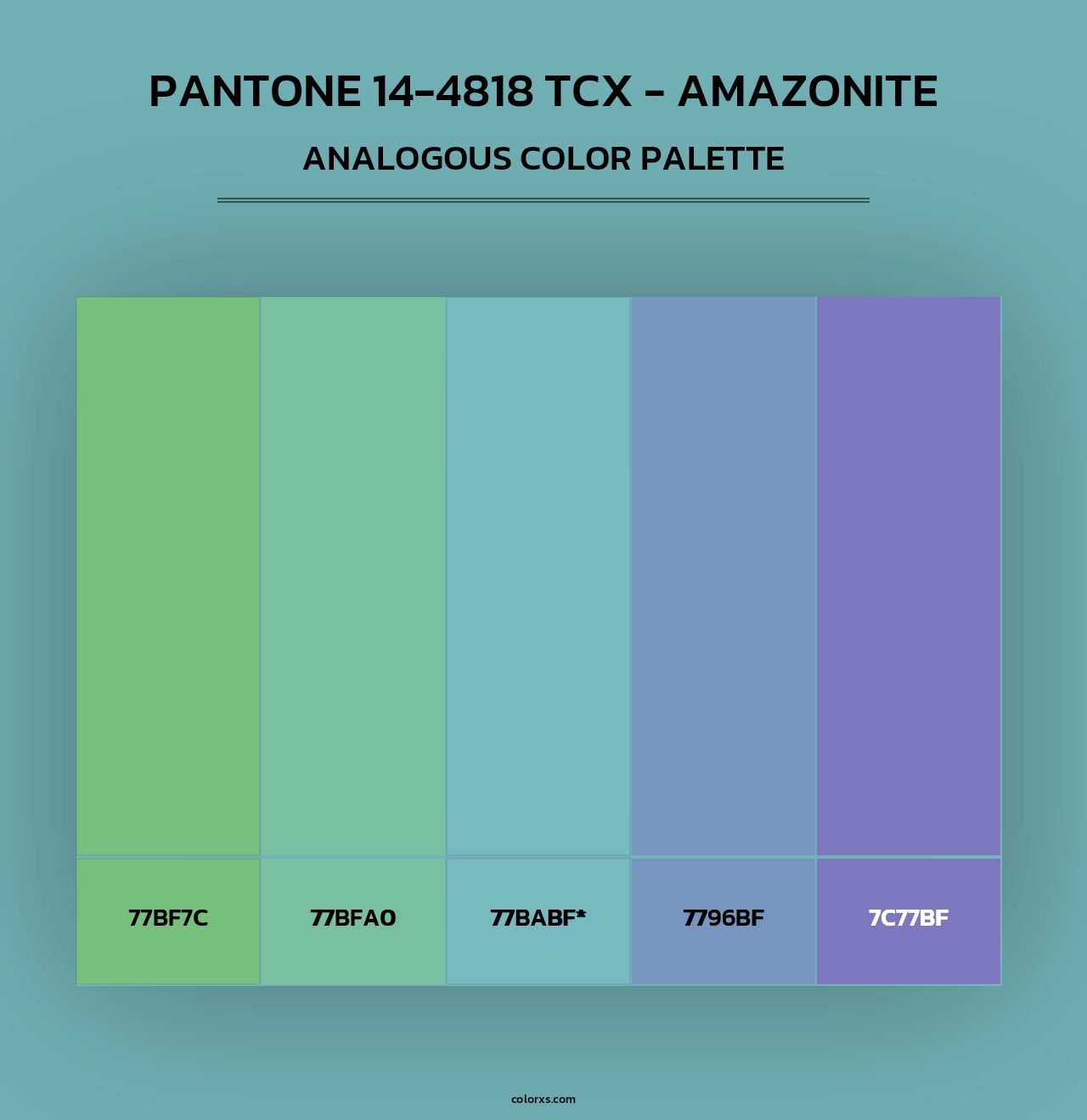 Pantone 14-4818 TCX - Amazonite - Analogous Color Palette