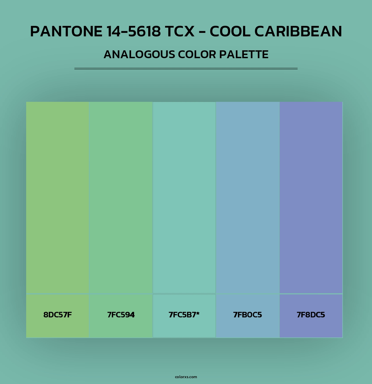 PANTONE 14-5618 TCX - Cool Caribbean - Analogous Color Palette