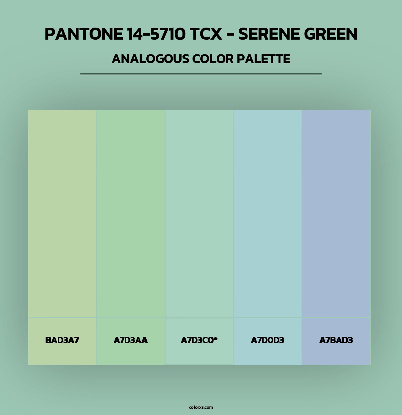 Pantone 14-5710 TCX - Serene Green - Analogous Color Palette
