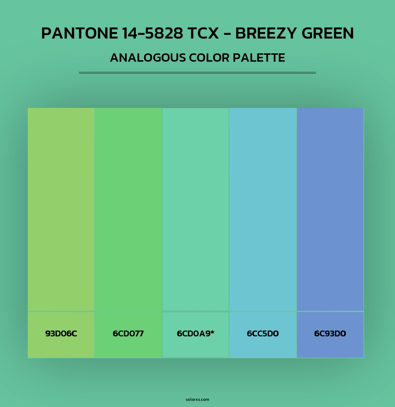 Pantone 14-5828 TCX - Breezy Green - Analogous Color Palette
