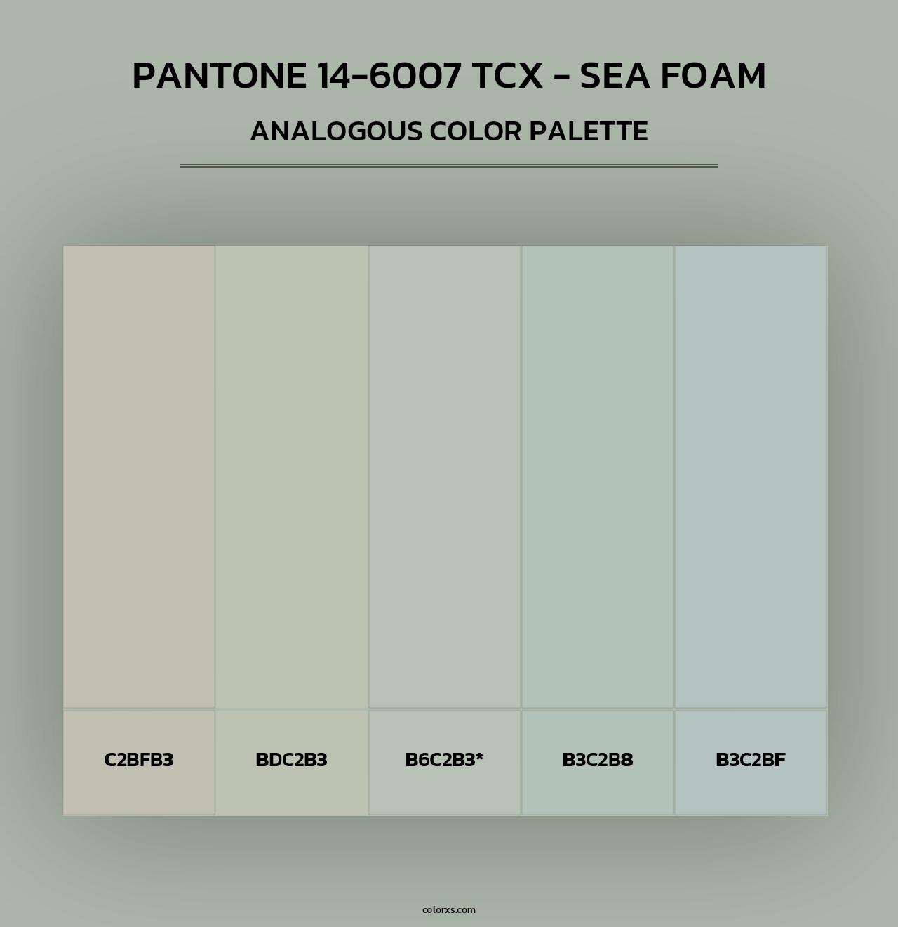 Pantone 14-6007 TCX - Sea Foam - Analogous Color Palette