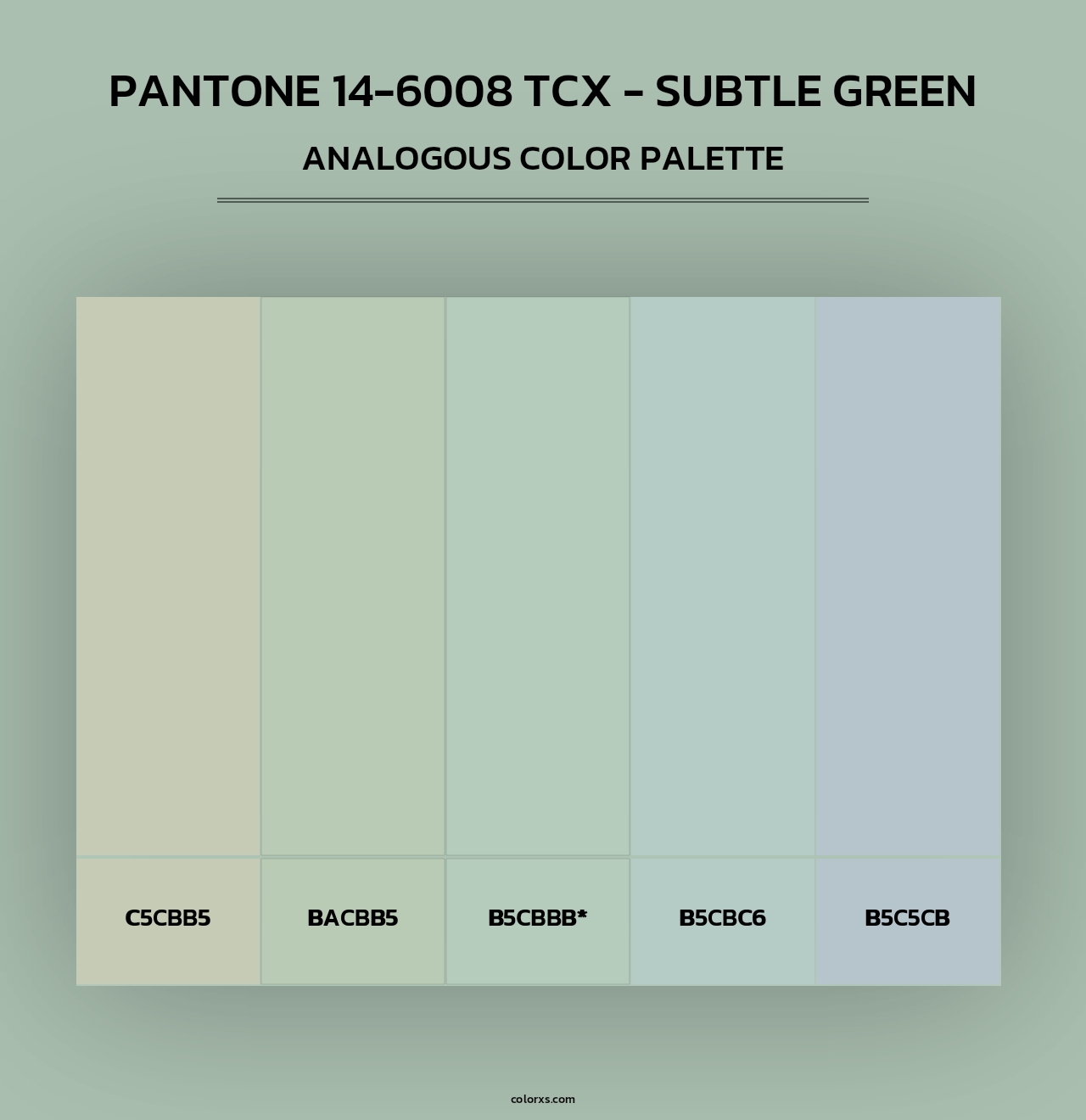 PANTONE 14-6008 TCX - Subtle Green - Analogous Color Palette