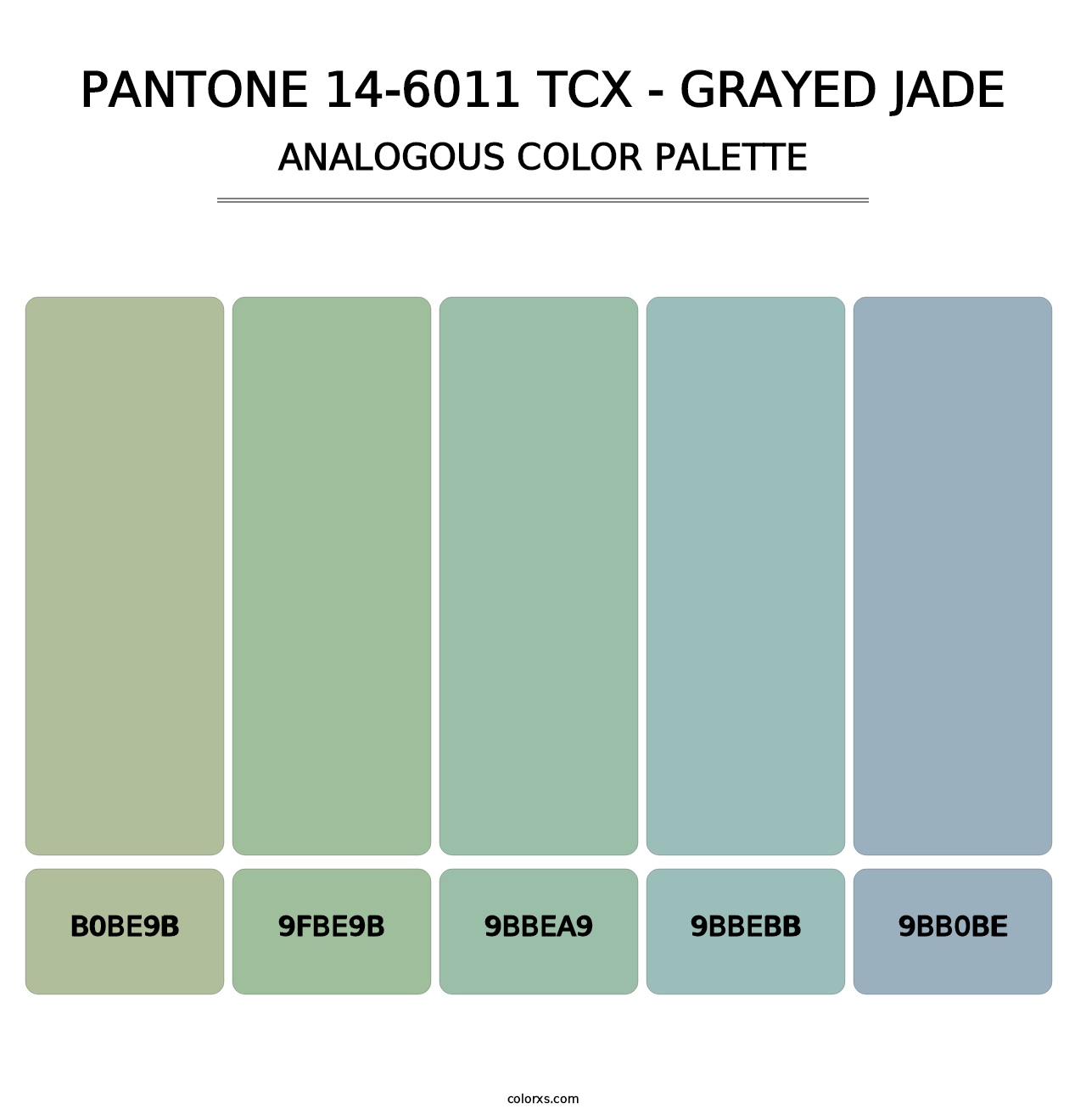 PANTONE 14-6011 TCX - Grayed Jade - Analogous Color Palette