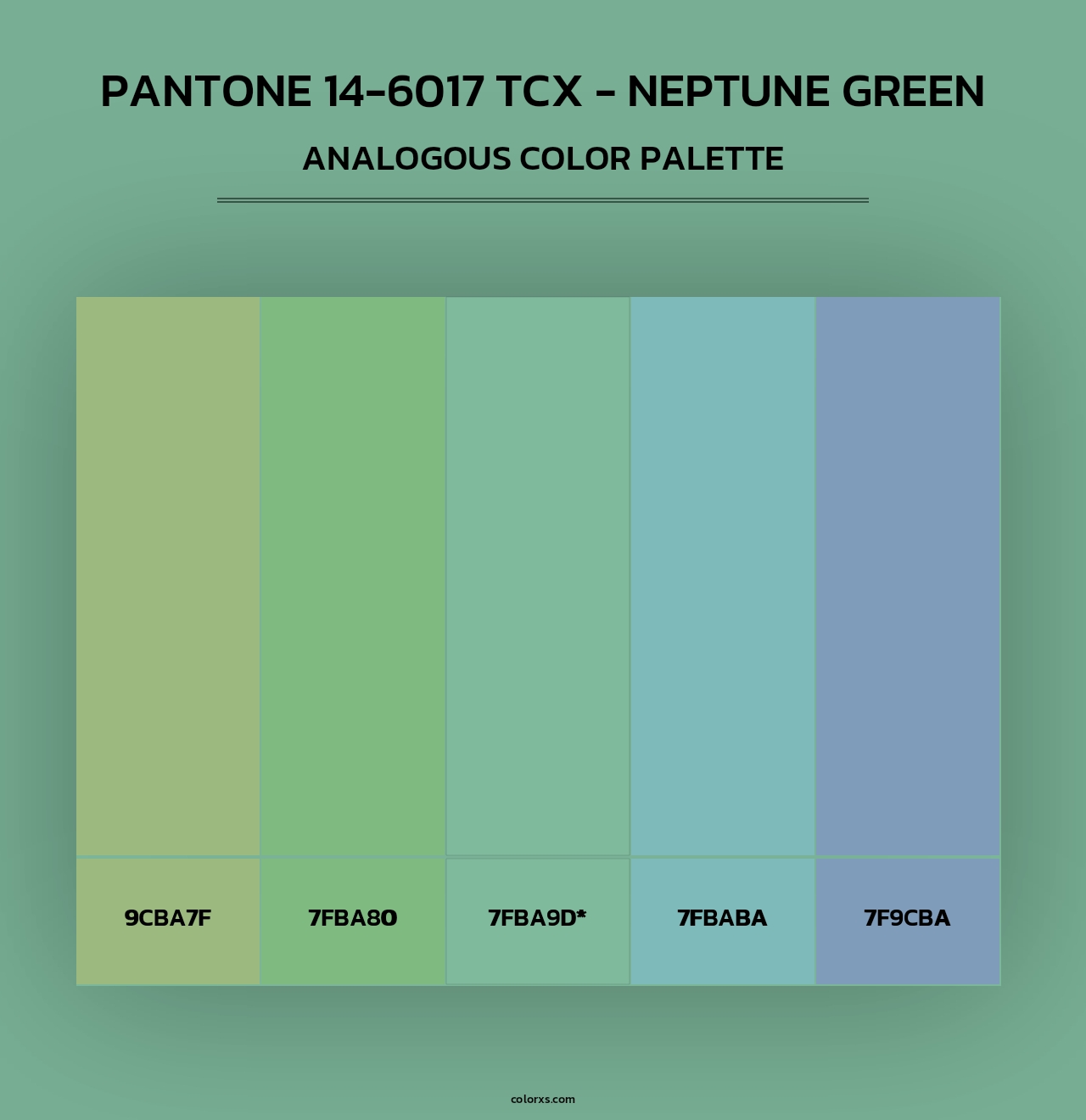 Pantone 14-6017 TCX - Neptune Green - Analogous Color Palette