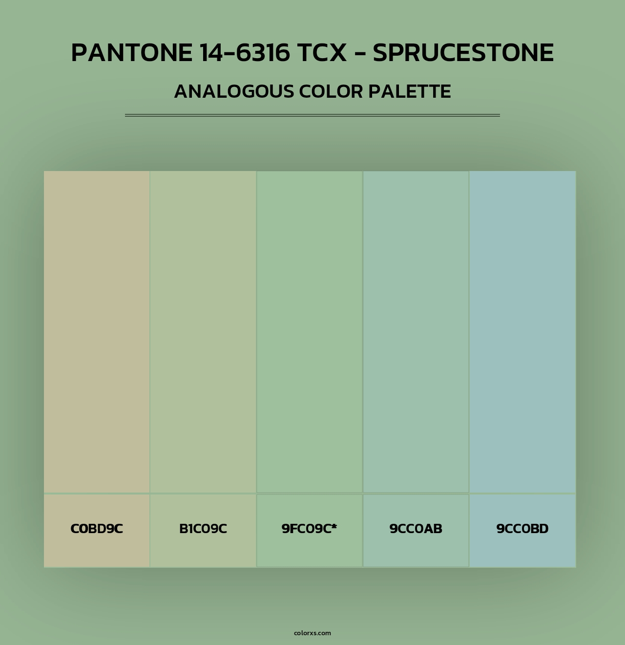 PANTONE 14-6316 TCX - Sprucestone - Analogous Color Palette