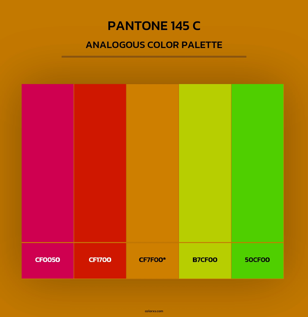 PANTONE 145 C - Analogous Color Palette