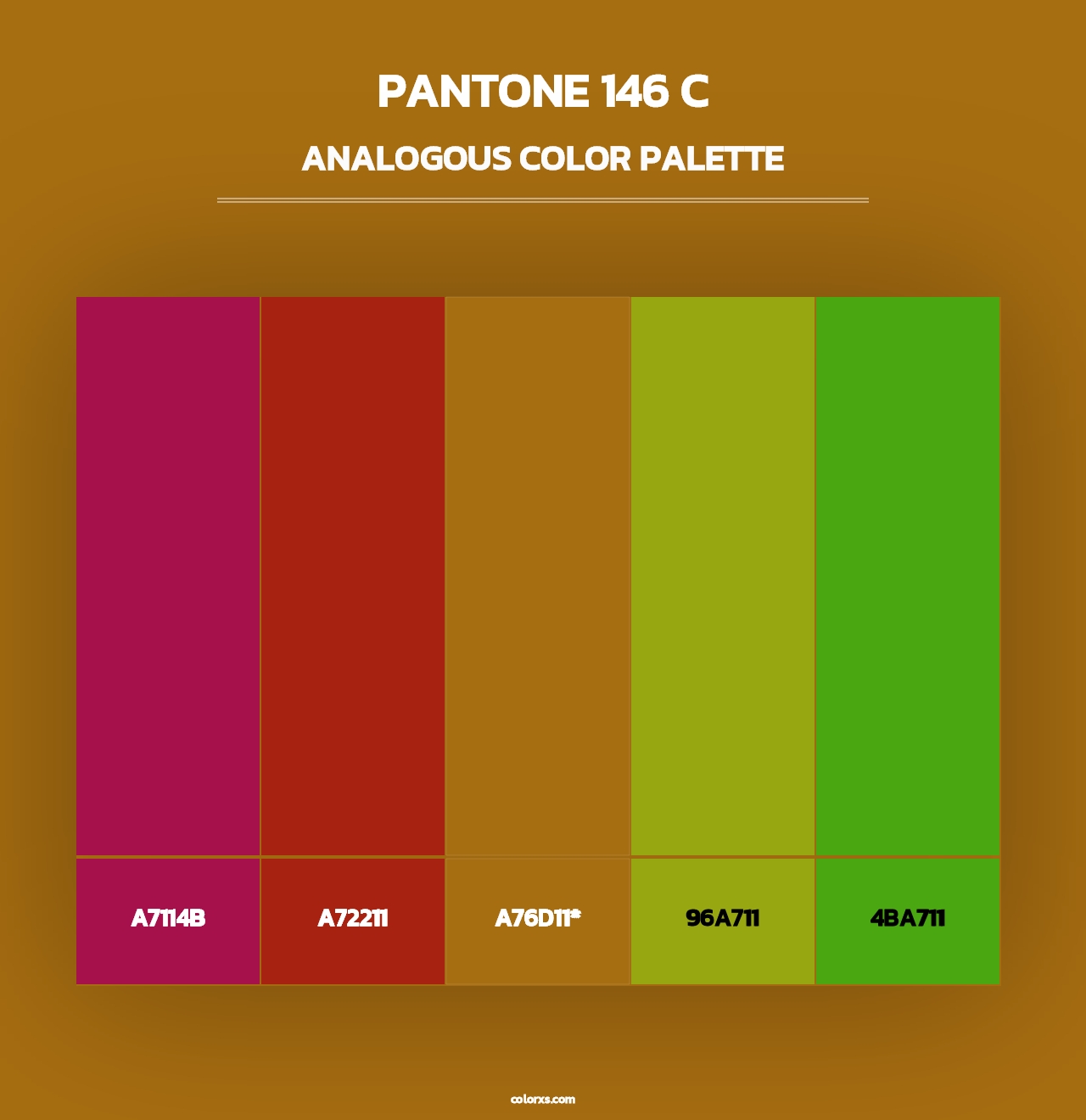 PANTONE 146 C - Analogous Color Palette