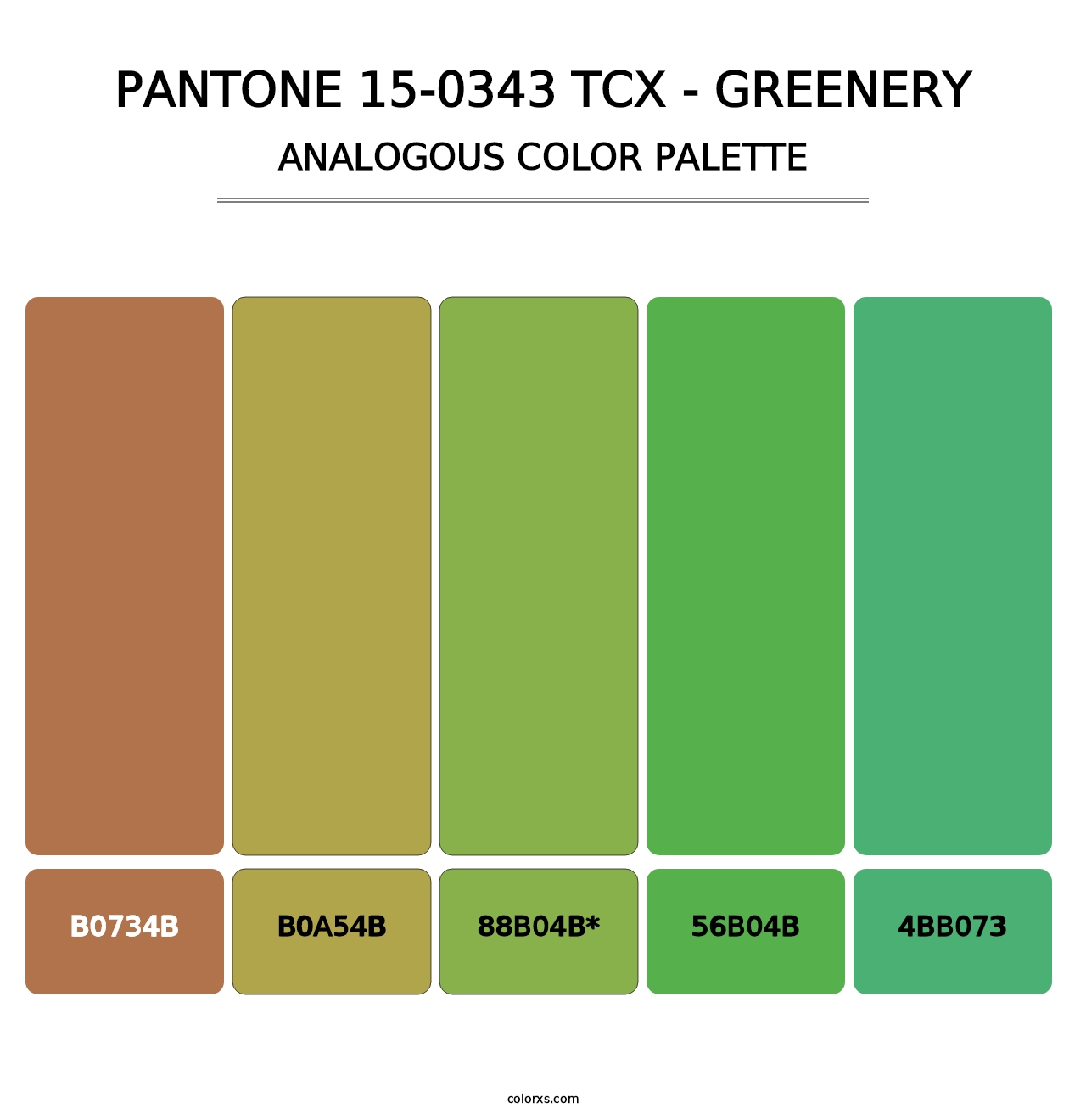 PANTONE 15-0343 TCX - Greenery - Analogous Color Palette