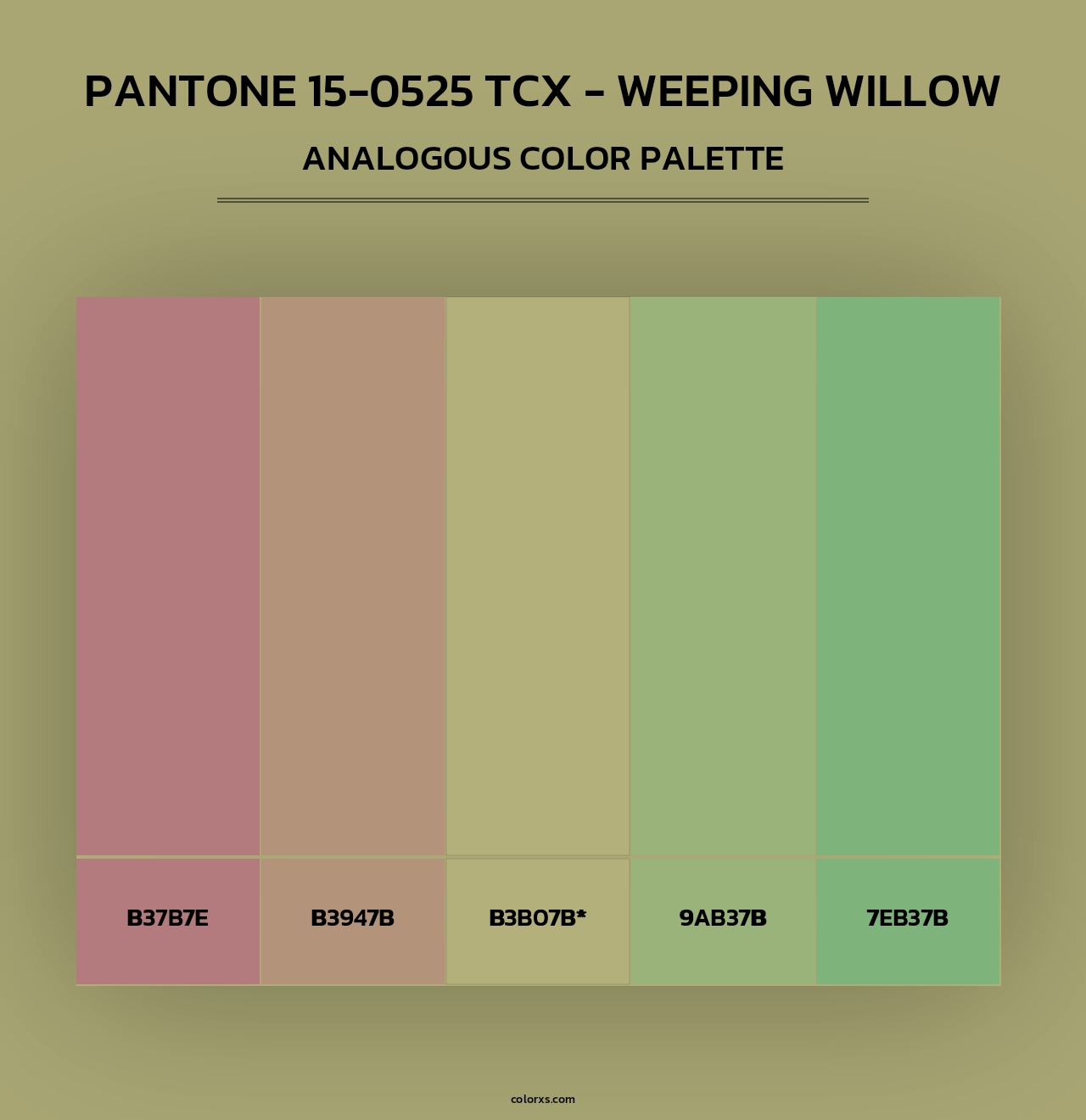 Pantone 15-0525 TCX - Weeping Willow - Analogous Color Palette