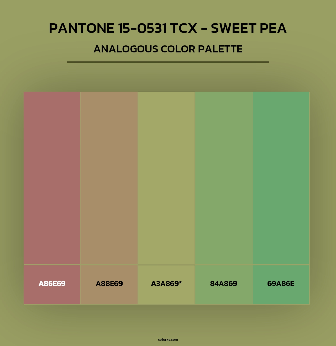 PANTONE 15-0531 TCX - Sweet Pea - Analogous Color Palette
