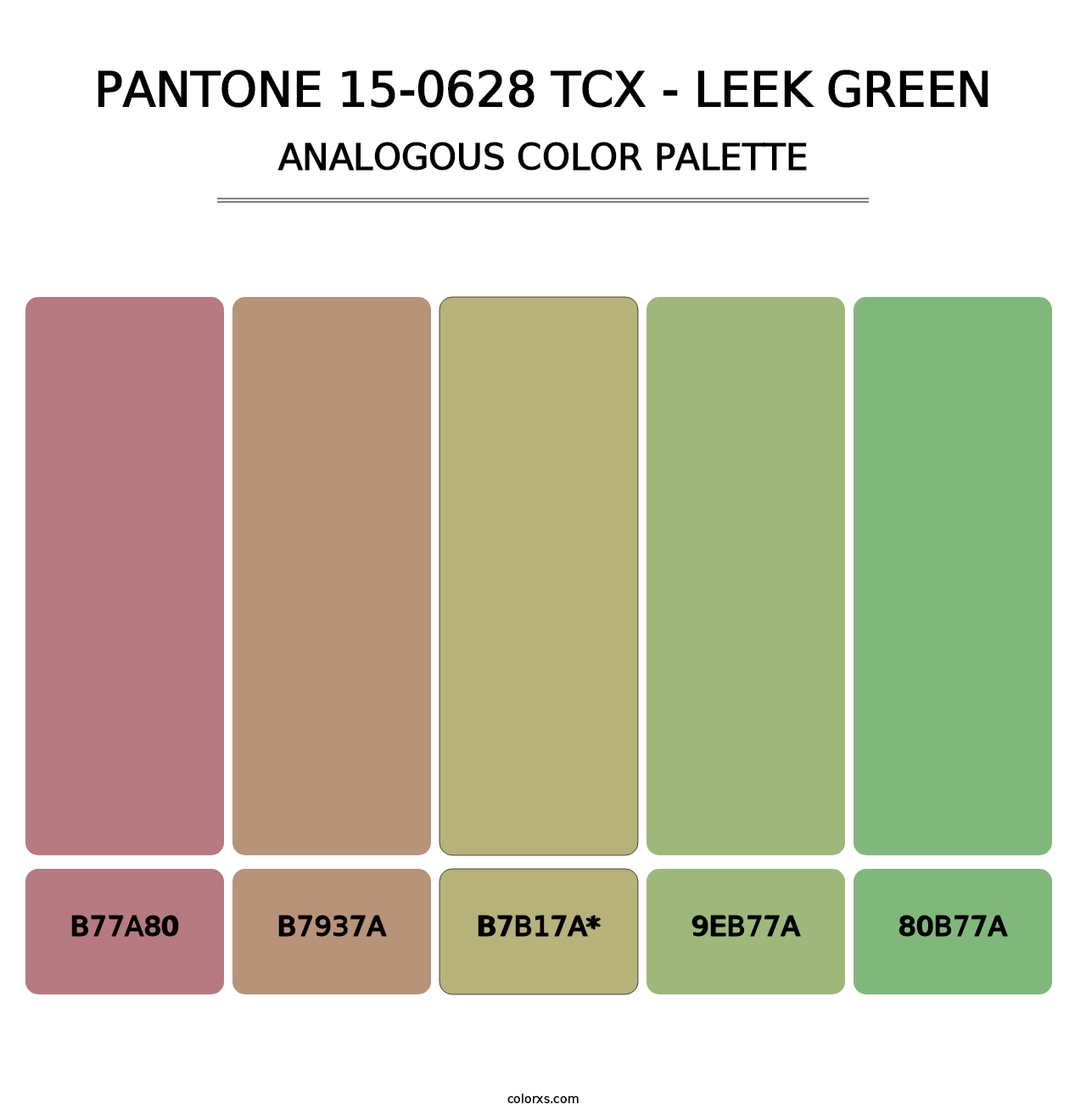 PANTONE 15-0628 TCX - Leek Green - Analogous Color Palette